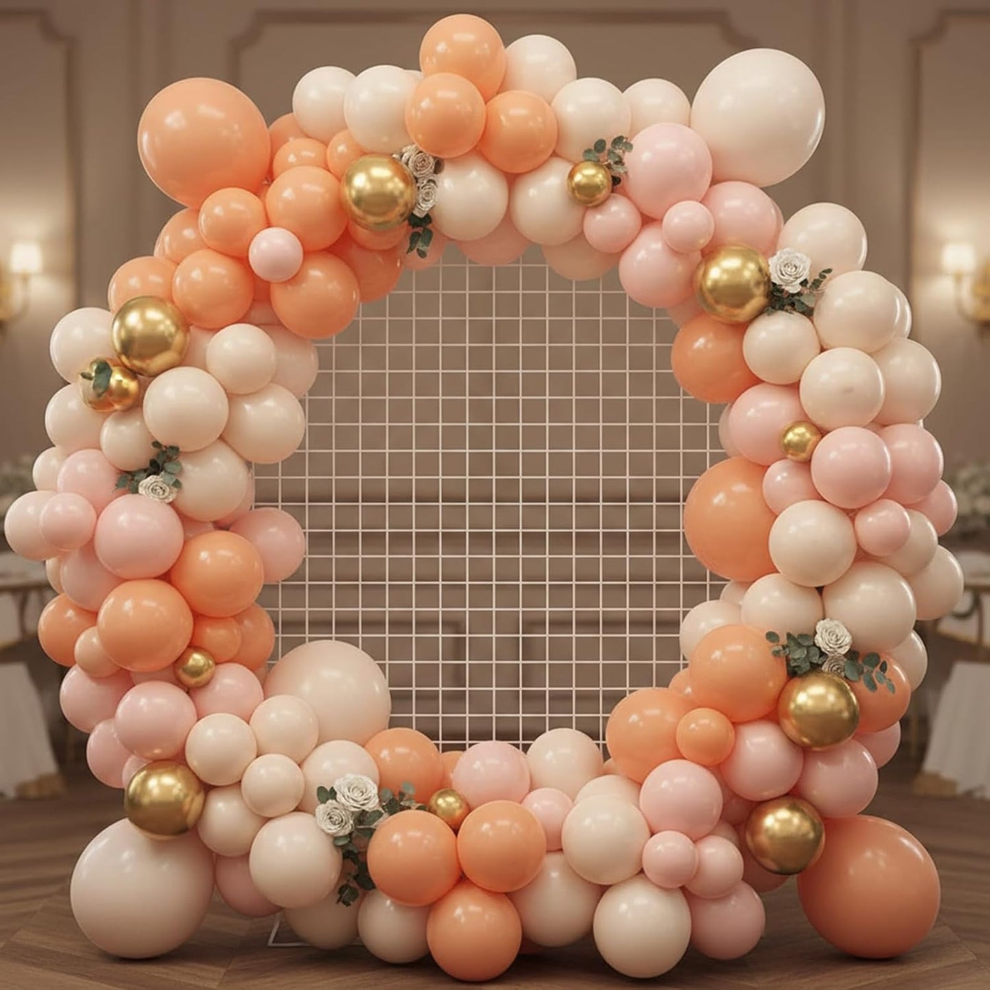 RUBFAC Peach Balloons - 129-Piece Latex Balloon Garland Kit | Light Orange & Blush Pink for Weddings, Showers & Birthdays