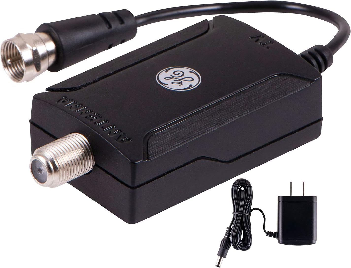 GE 42178 Indoor HD Digital TV Antenna Amplifier, Low Noise Antenna Signal Booster, Clears Up Pixelated Low-Strength