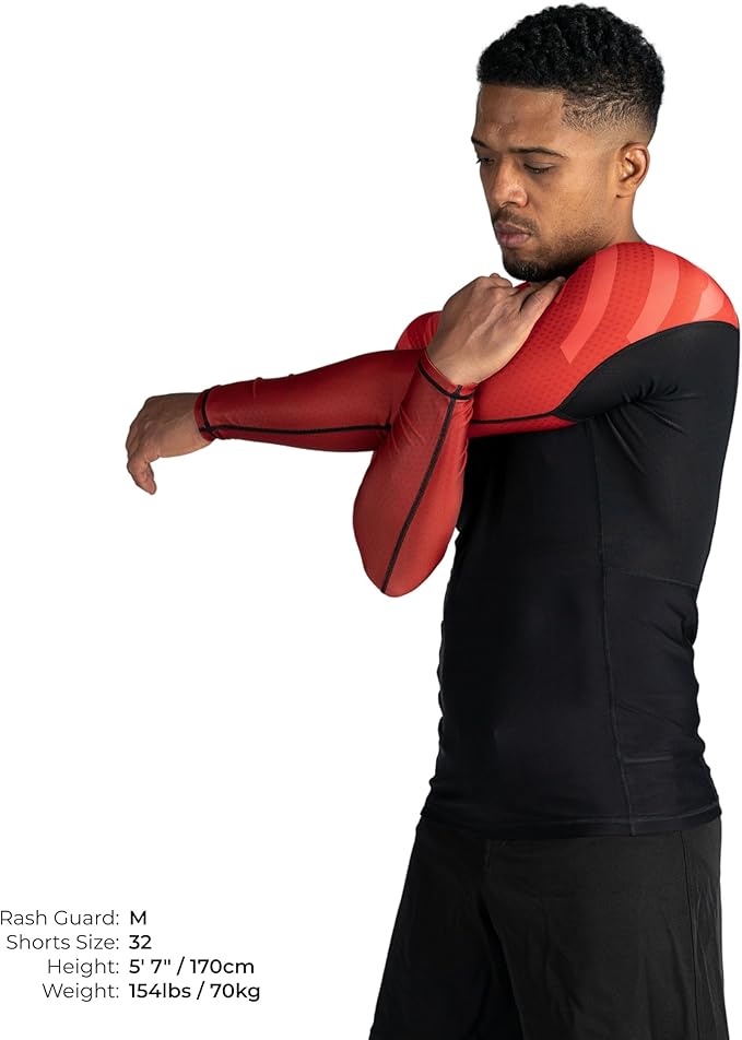 Sanabul Essential Long Sleeve Compression Training Rash Guard for MMA BJJ Wrestling Grappling and No Gi Jiu Jitsu rashguard