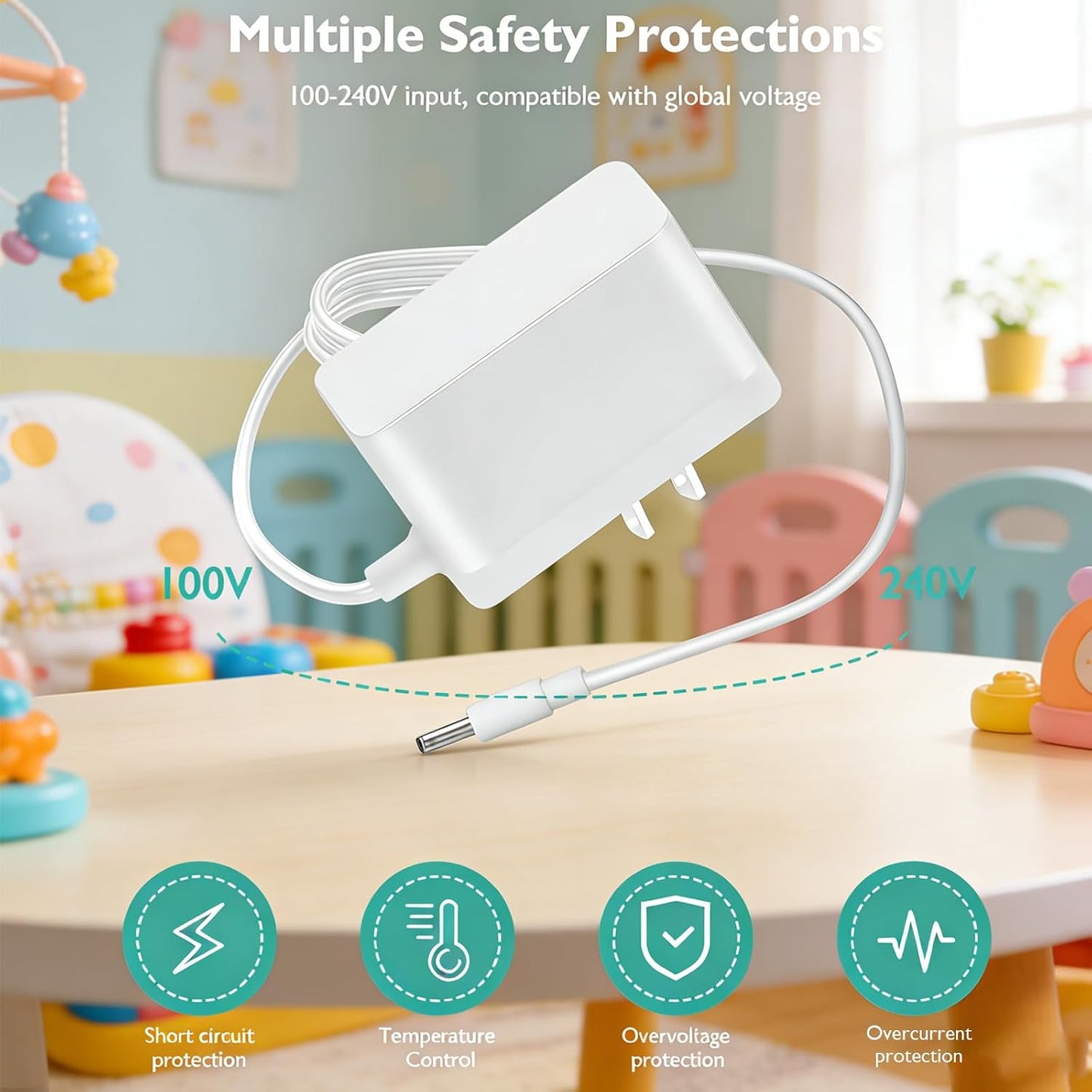Lnauy HDS2 HDS2 Power Adapter for Babysense Video Baby Monitor Compatible with Babysense Monitor Charger(Only
