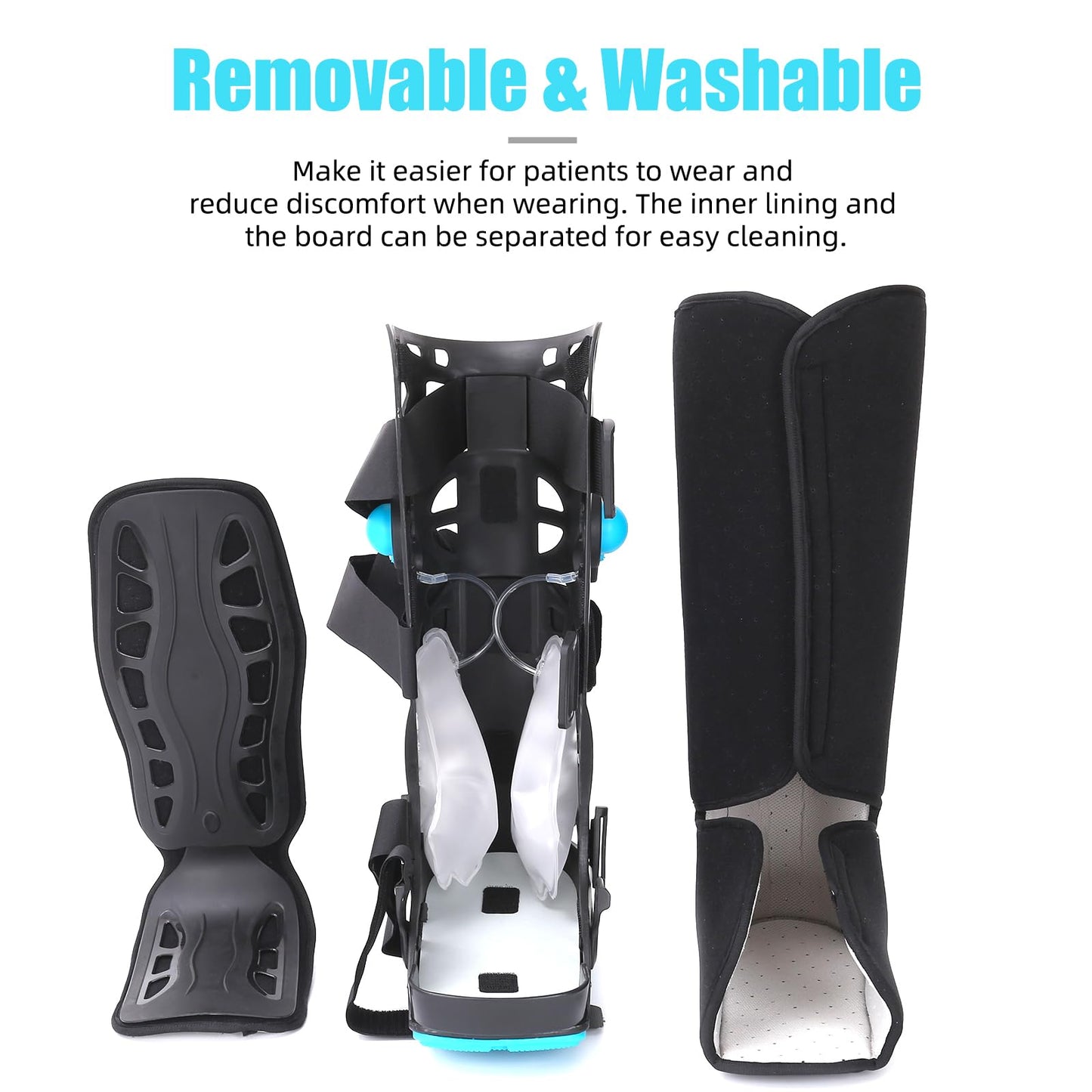 Tall Walker Fracture Boot Inflatable Walking Boot Air Cam Walker Brace Orthopaedic Boot for Sprained Ankle, Foot Pain Recovery, Calf Fracture, Broken Foot, Achilles Tendonitis (L)