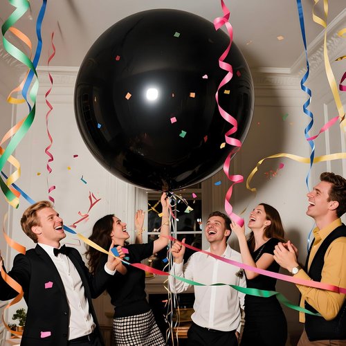 LEEZZIZZ 36-Inch Giant Balloons - 9 Pcs Jumbo Latex Balloons for Kids' Party & Wedding Decorations