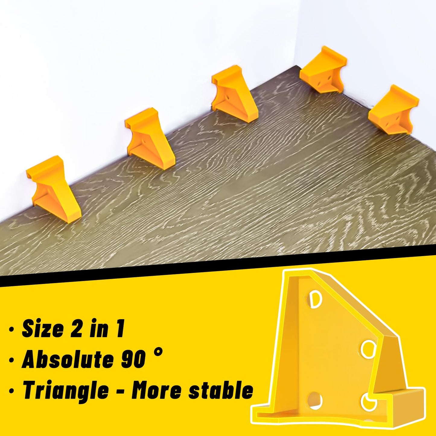 NAACOO Laminate Flooring Tools, LVP Installation Kit, Professional Vinyl Flooring Tools - Tapping Block with Handle, 10” Contour Gauge, Pull Bar, 2 in 1 Spacers, Double-Faced Mallet.
