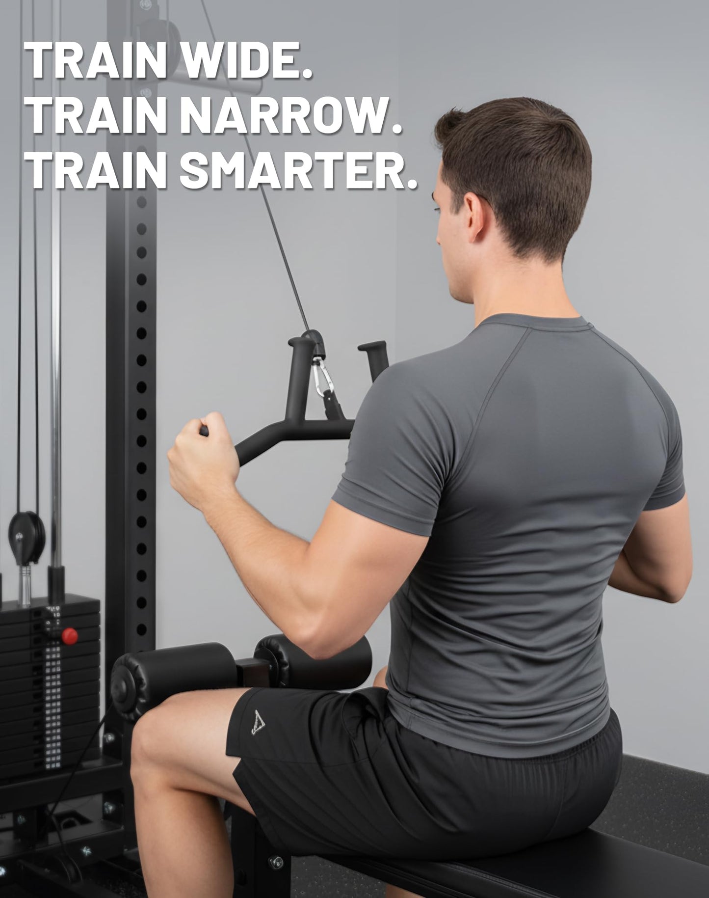 Mikolo 2-in-1 Lat Pulldown Bar, Narrow and Wide Grip Lat Pull Down Attachments for Home Gym,Neutral Grip Cable Machine Attachments for Back and Upper Body Training