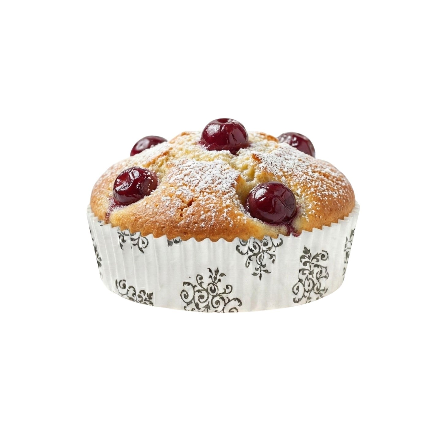 Panificio 4 Ounce Baking Cups, 200 Ridged Cupcake Liners - Oven-Ready, Freezable, Black And White Paper Muffin Cases, Disposable, Vintage Floral, For Wedding Parties, Baby Showers - Restaurantware