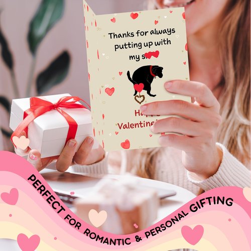 HUNIGIFT Valentines Day Card to Dog Mom, Dad - Cute Puppy Valentine’s Day Gift for Dog Mom Dad, Parents, Friends - Single 5.3''x 8.0'' Funny Greeting Card & Envelope