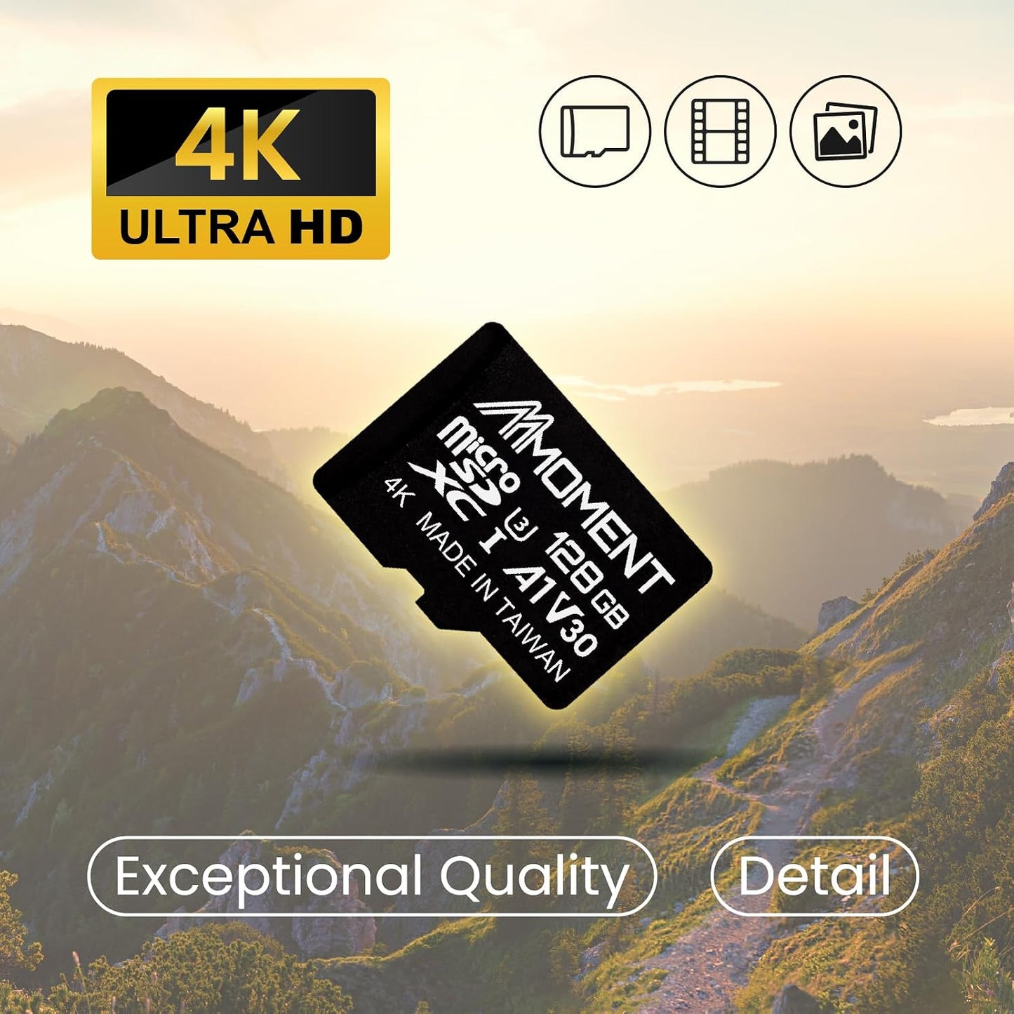 MMOMENT 128GB MM13 A1, U3, V30, 10 100 40 Micro SDXC Card, Jolly, UHS-I, Class Compatible, Read Speed Up to MB/s,Write