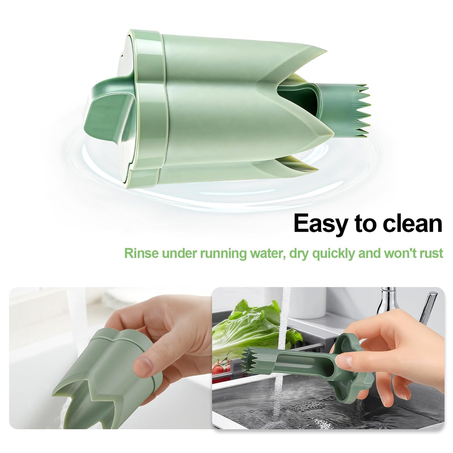 Pepper Corer,Chili Seed Remover Tool,Durable ABS Kitchen Gadget for Bell & Chili Peppers, 2-in-1 Design, Easy Twist Use, Ideal for Home Cooking, Camping(Green)