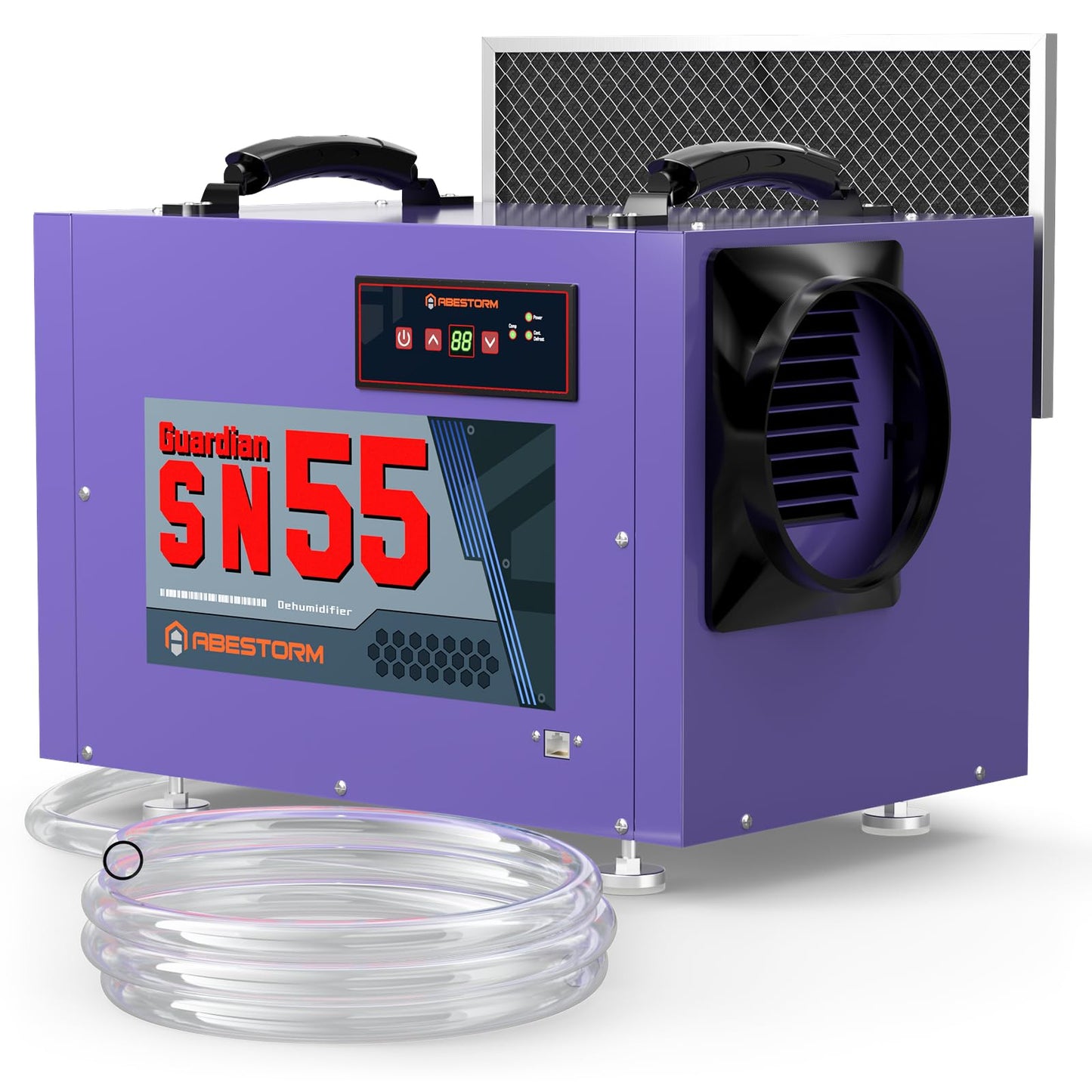 Abestorm Crawl Space Dehumidifier with Hose, 113 Pint Commercial Dehumidifiers Up to 1,200 sq. ft. for Basement, Under House, Humidity Control, Auto Defrosting, Memory Starting(Guardian SN55)