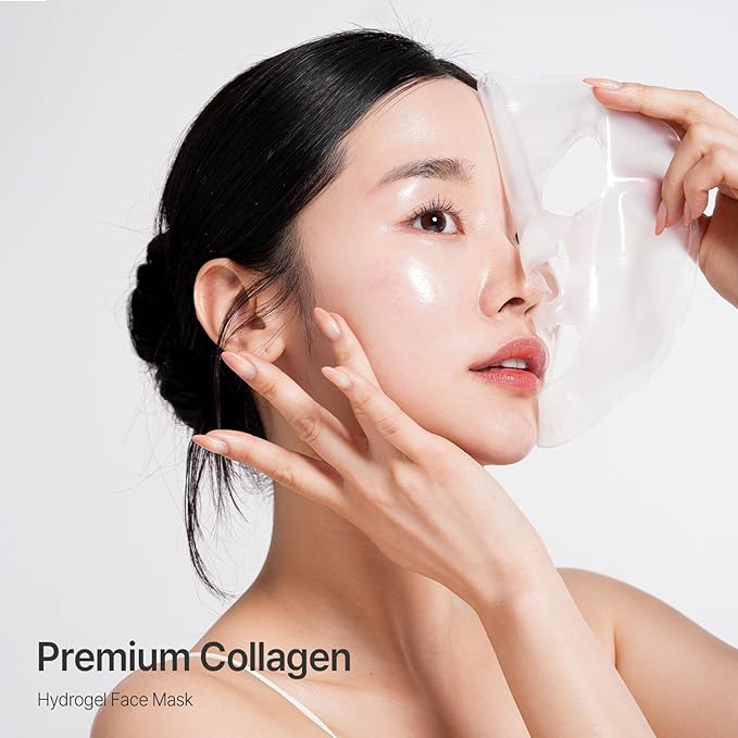 Collagen Hydrogel AntiWrinkle Deep Face Mask 10 EA Ultimate Hydration, Improves Skin Texture, Affordable Luxury, Glowing Skin, Reduces Fine Lines & Wrinkles, Made in Korea OHMYPURE (10, Deep Collagen)