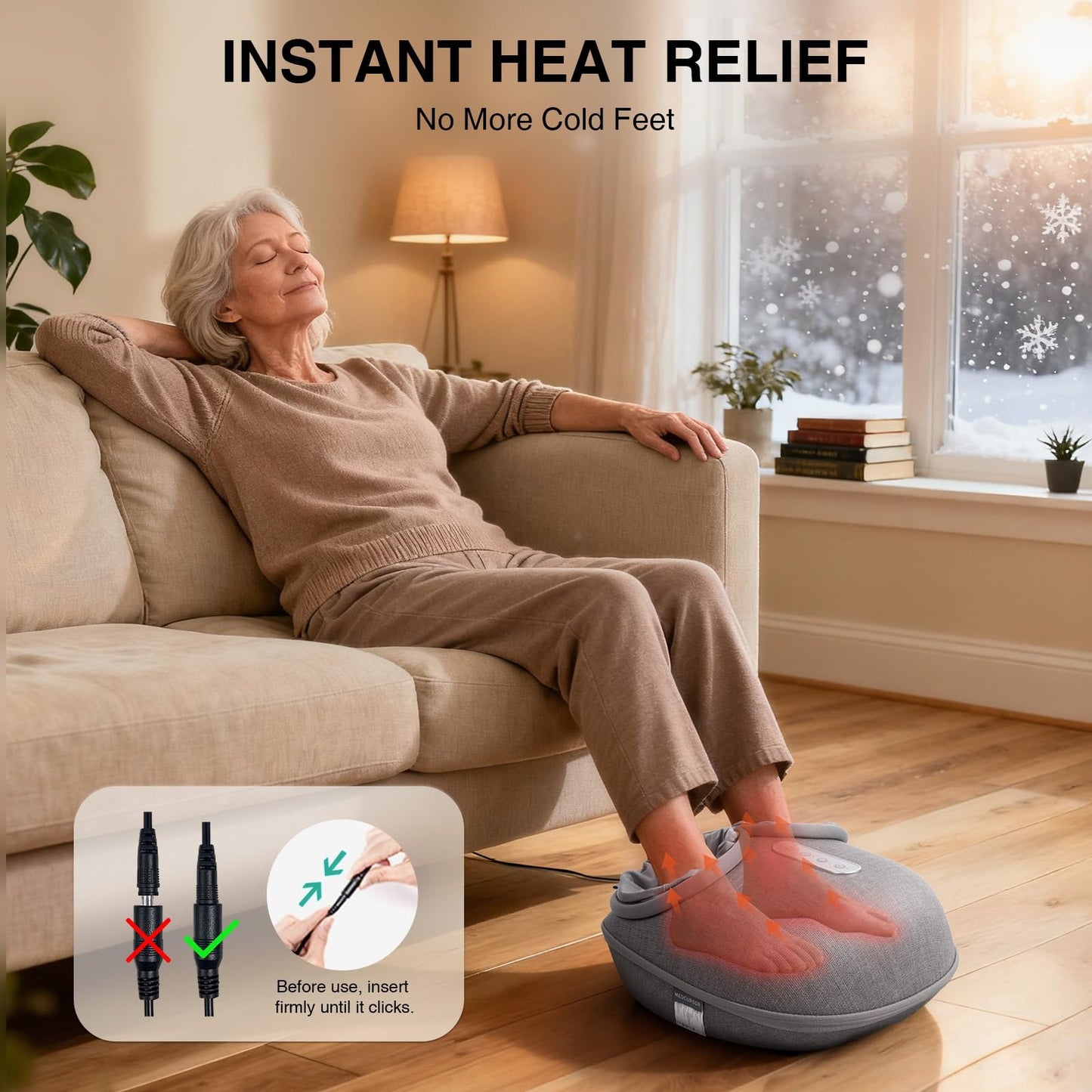 Medcursor Foot Massager with Heat - Shiatsu Deep Kneading, Delivers Relief for Tired Muscles and Plantar, Multi-Level Settings & Adjustable Intensity for Home, Gifts for Women Mom