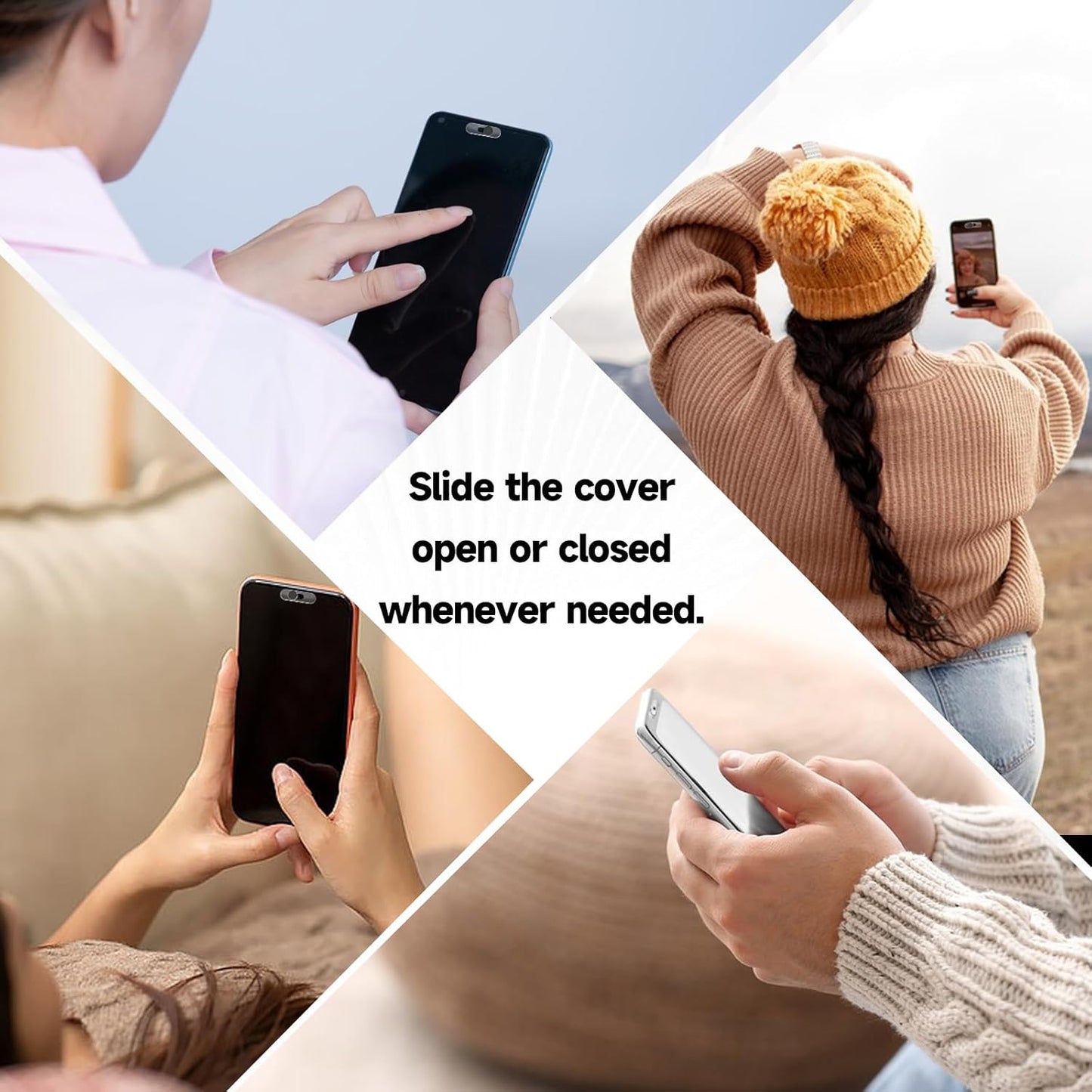 Dazujem 2Pack Front Camera Covers Compatible with Galaxy/iPad/Pixel | Smartphone Webcam Cover | Camera Blocker