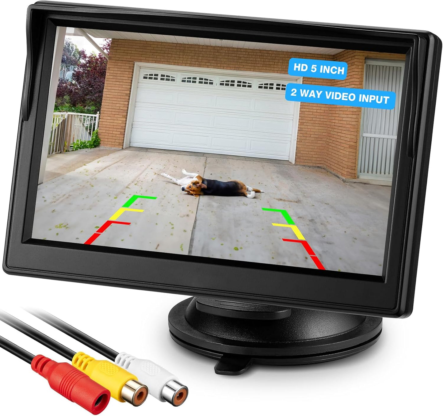 Chuanganzhuo 5 Inch 12V/24V, (5 Inch) Backup Camera Monitor Only - HD Image Back up Camera Screen for Cars Trucks SUVs