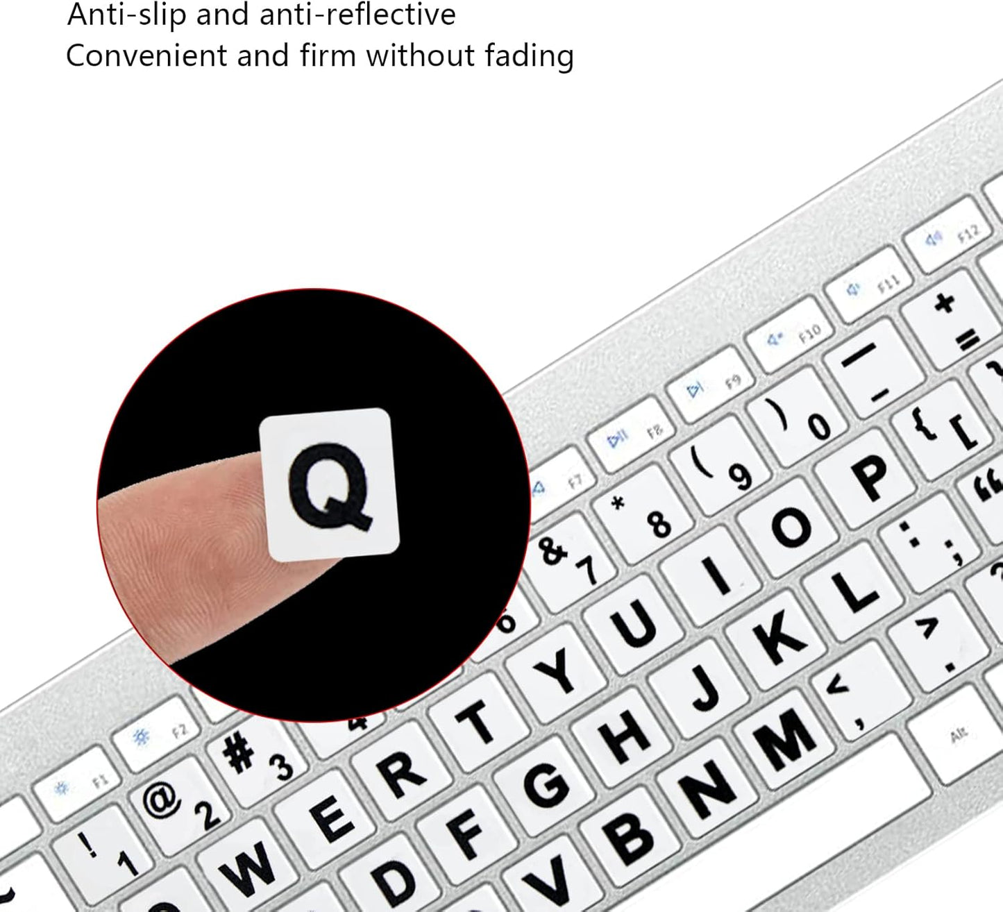 2Pcs Universal English Keyboard Stickers for PC Computer Mac Laptop Desktop Keyboard, English Keyboard Replacement