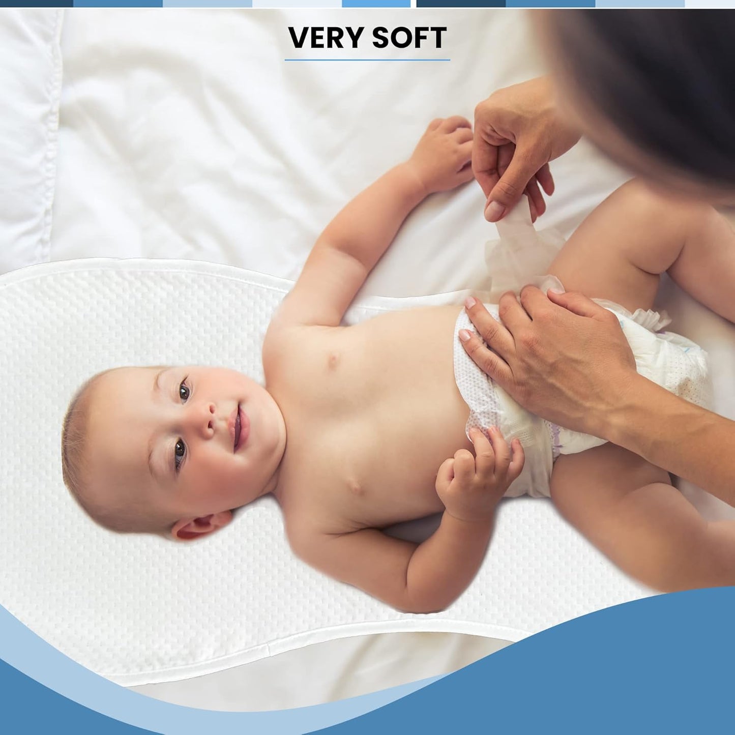 Peanut Changer | Super Soft Changing Pad Liners - Thicker Waterproof & Machine Washable - 3 Pack