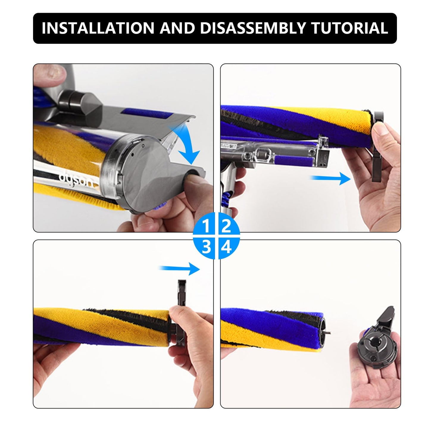 Yivy for Dyson V15/V15s Detect/Gen5/V12 Slim - Fluffy Roller Brush Soft Floor Brush, No.971634-01