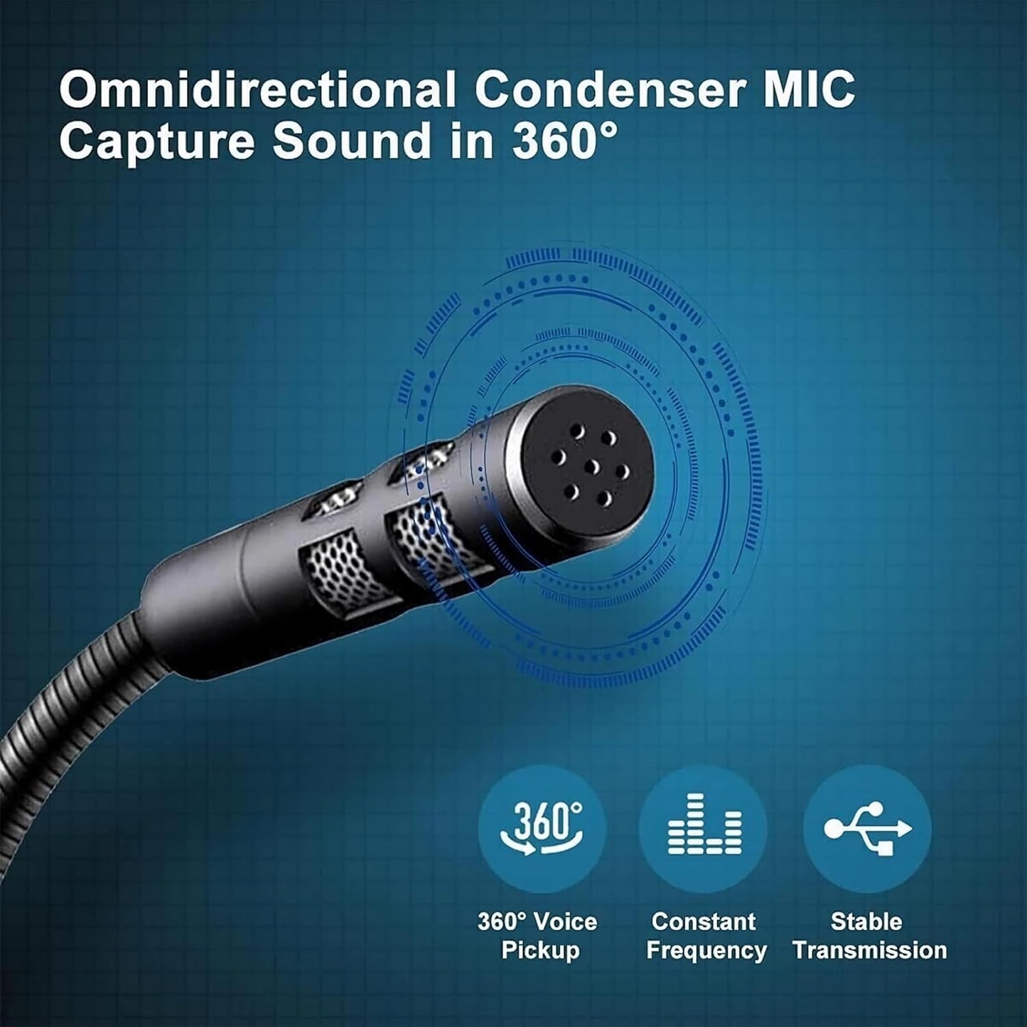 Blapsuro USB Computer Microphone,Plug and Play Desktop PC Laptop Microphone with Mute Button and LED Indicator