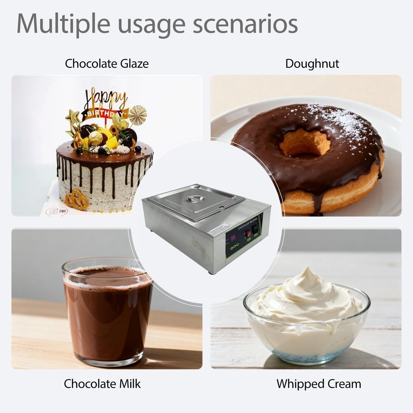 JARYANNIX 110V Stainless Steel Chocolate Melting Machine, Digital Control Chocolate Melter for for Bakeries Restaurants 1000W
