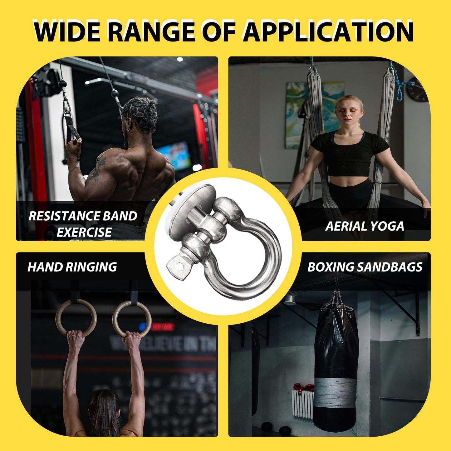 DyaMag Heavy Duty Power Rack Attachments with Silicone gaskets for Resistance Band. Stainless Steel Band Pegs for 1-3 inch Power Rack,O-Ring Attachment for Power Rack Squat Racks-2PACK(Regluar)