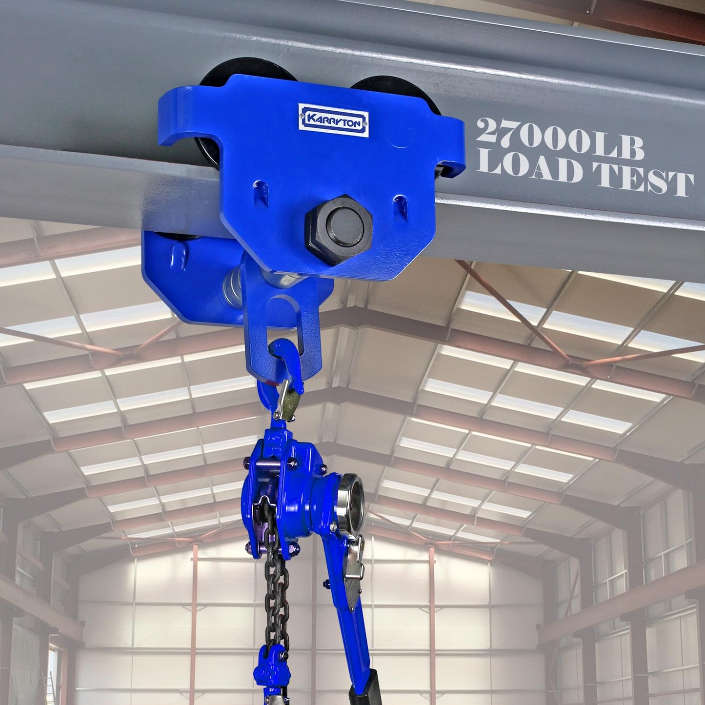 KARRYTON 3Ton/6600LB Beam Trolley 4 – 8in Adjustable Flange Width, Heavy Duty Manual Push Trolley w/Dual Track Rollers for Crane Lifts, Garage Hoists, Straight/Curved I Beams
