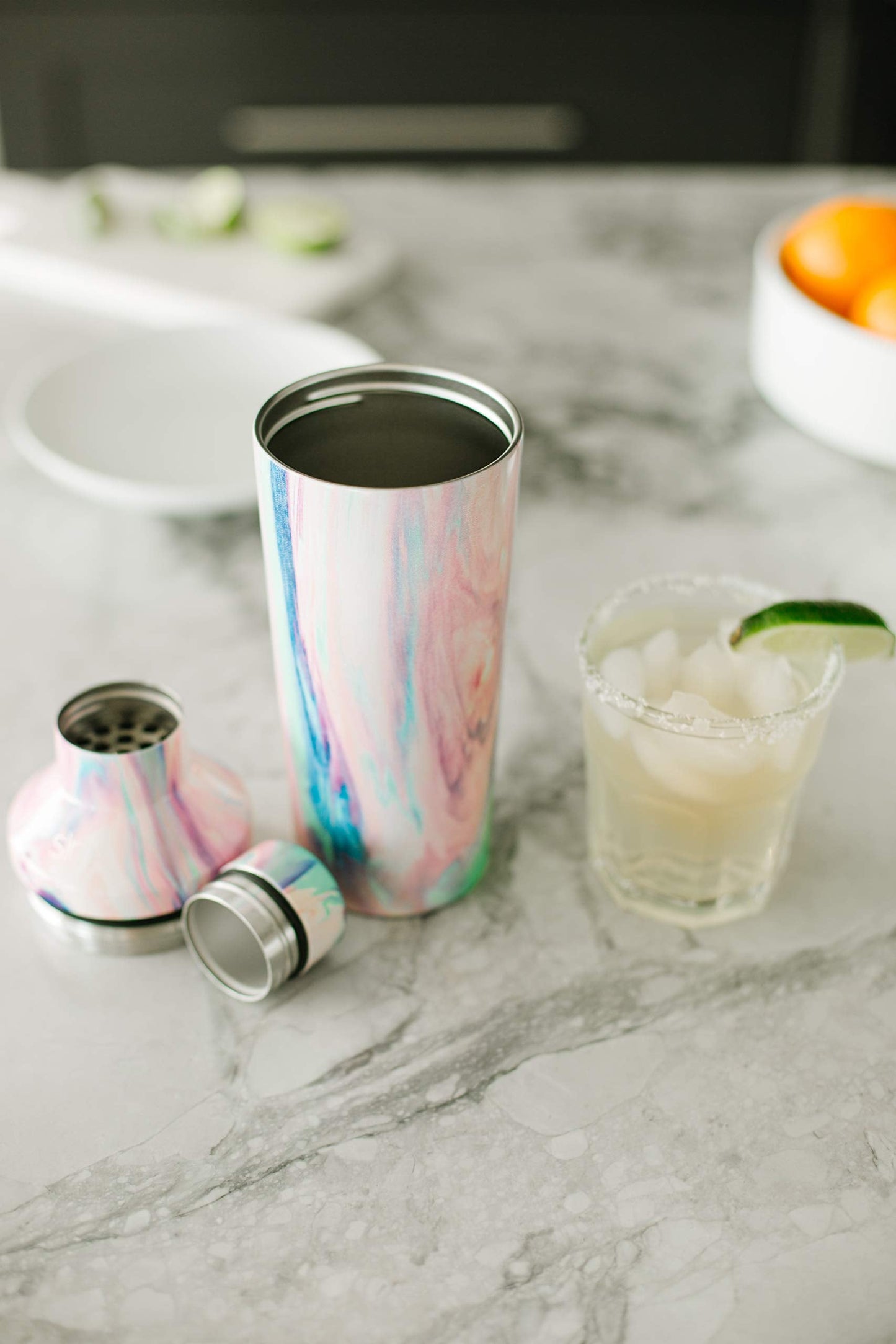 Simple Modern Cocktail Shaker Set with Jigger Lid | Stainless Steel Boston Shaker Insulated Martini Mixer for Mocktails | Gifts for Men Women Him Her | Classic Collection | 20oz | Sea Glass Sage