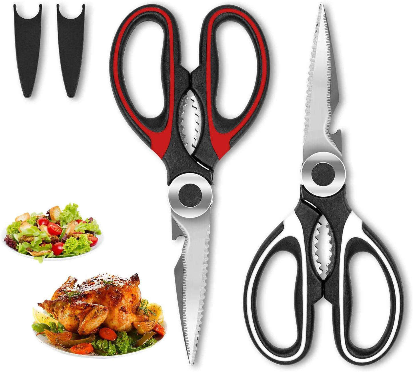 SZHLUX Kitchen Scissors - Heavy Duty Premium Shears for Food, Meat, Fish & Vegetables | 2-Pack