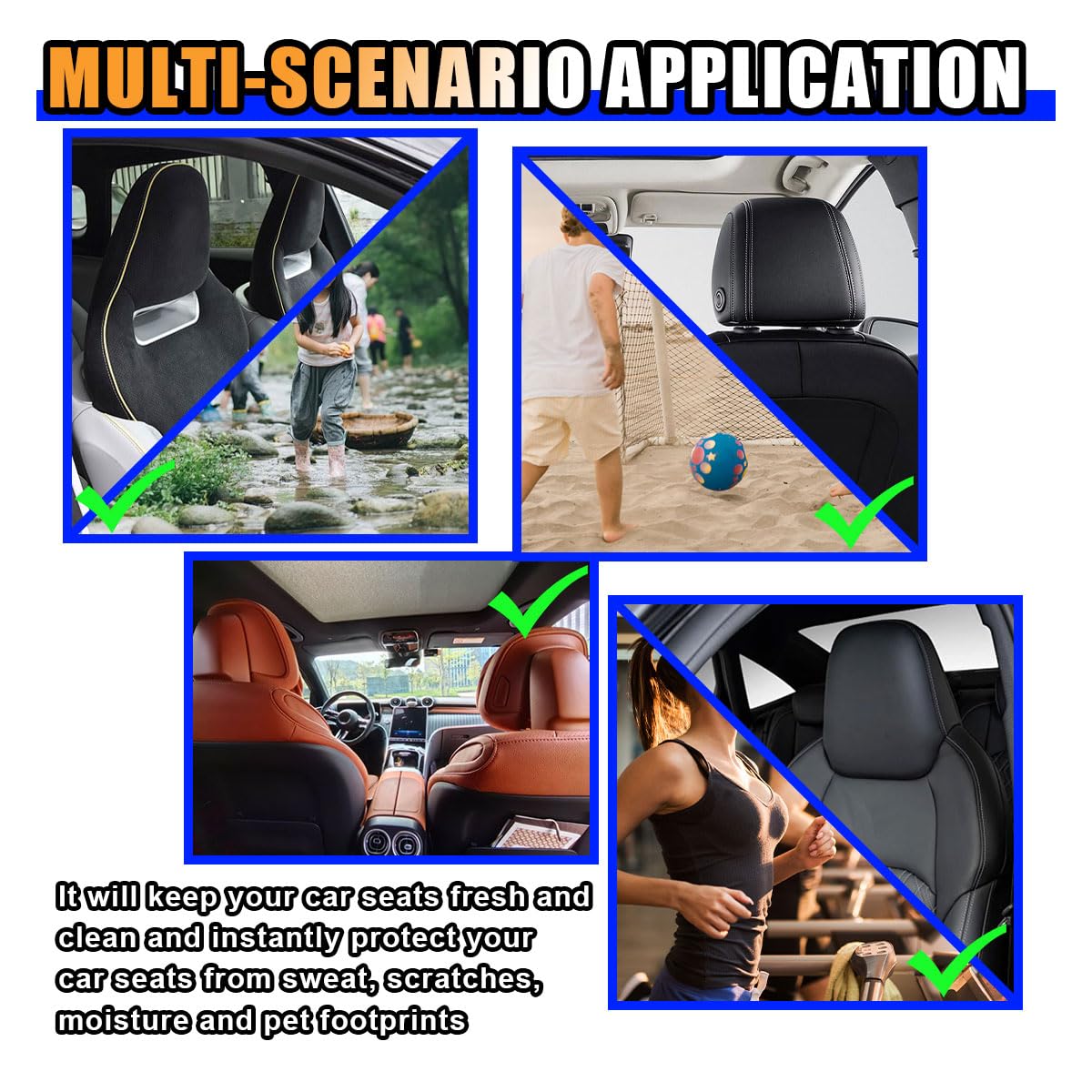 LAINLOY Sweating Car Seat Cover, Non-Slip Waterproof Bucket Car Front Seat Protector for Post Gym Workout, Beach and Hiking, Washable Seat Cover for Car SUV Truck (Beige)