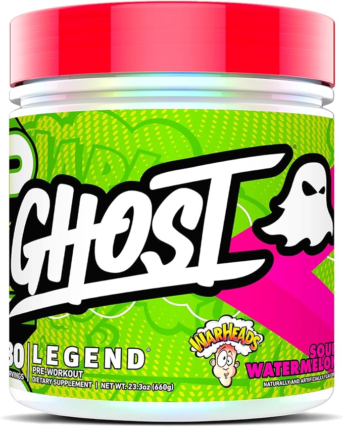 GHOST Legend Pre-Workout Powder, Warheads Sour Watermelon - 30 Servings ??Pre-Workout for Men & Women with Choline, L-Citrulline, & Beta Alanine for Energy & Focus