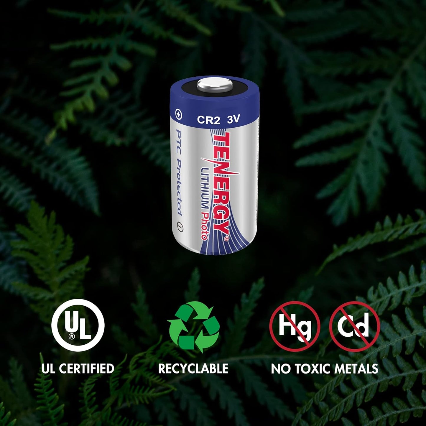 Tenergy CR2 3V CR2 20 Pack Lithium Battery Non-Rechargeable PTC Protected High Performance Batteries for Flashlight