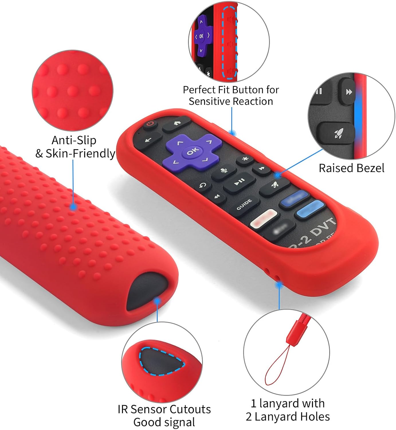 DUOLAXMENG Silicone Case Cover for TCL/Hisense/Roku Streaming TV Stick Remote - Shockproof Washable Remote Cover Pink
