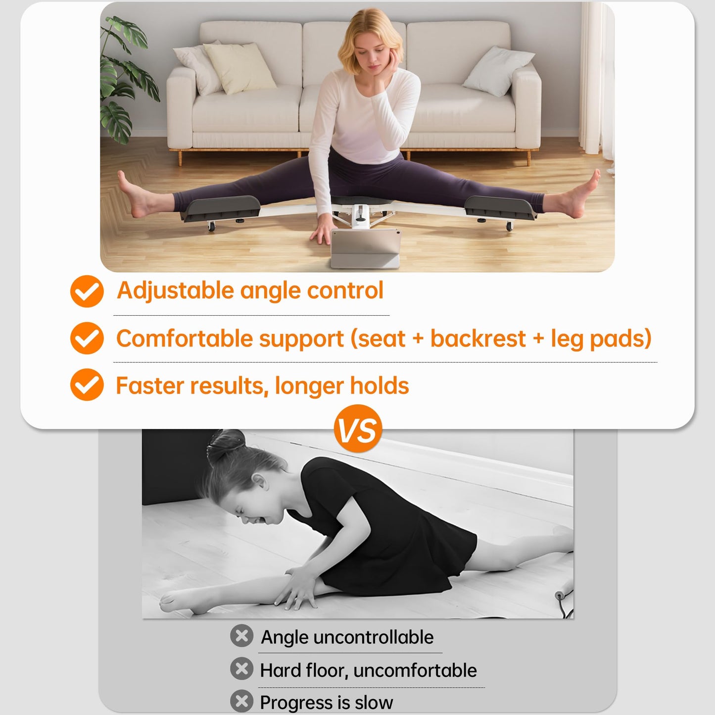 Split Machine, Leg Stretcher Machine for Flexibility – 180° Adjustable Stretching Equipment with Seat & Backrest, Perfect for Ballet, Cheerleading, Dance, Gymnastics, Martial Arts, Kids & Adults