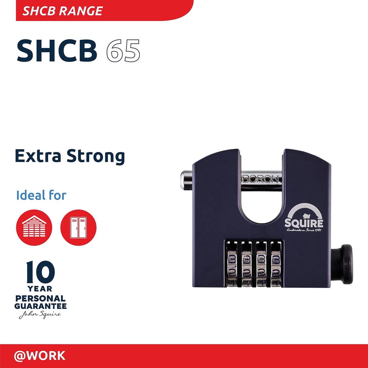 Squire Locks SHCB65 Stronghold Hi-Security Padlocks, Black