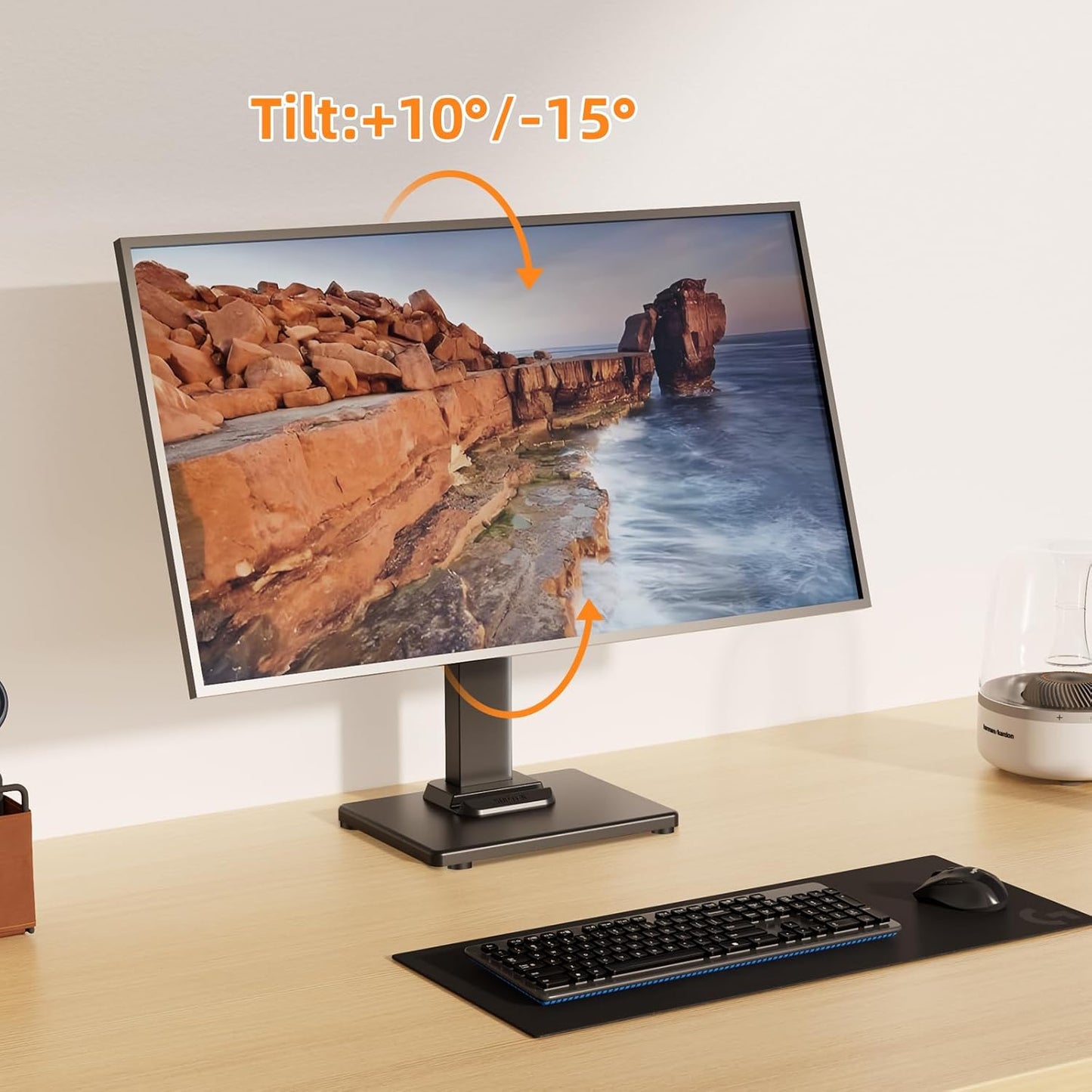 suptek 13 Inch 43 Inch 50, 75, 100mm Single LCD Computer Monitor Free-Standing Desk Stand Mount Riser for to Screen