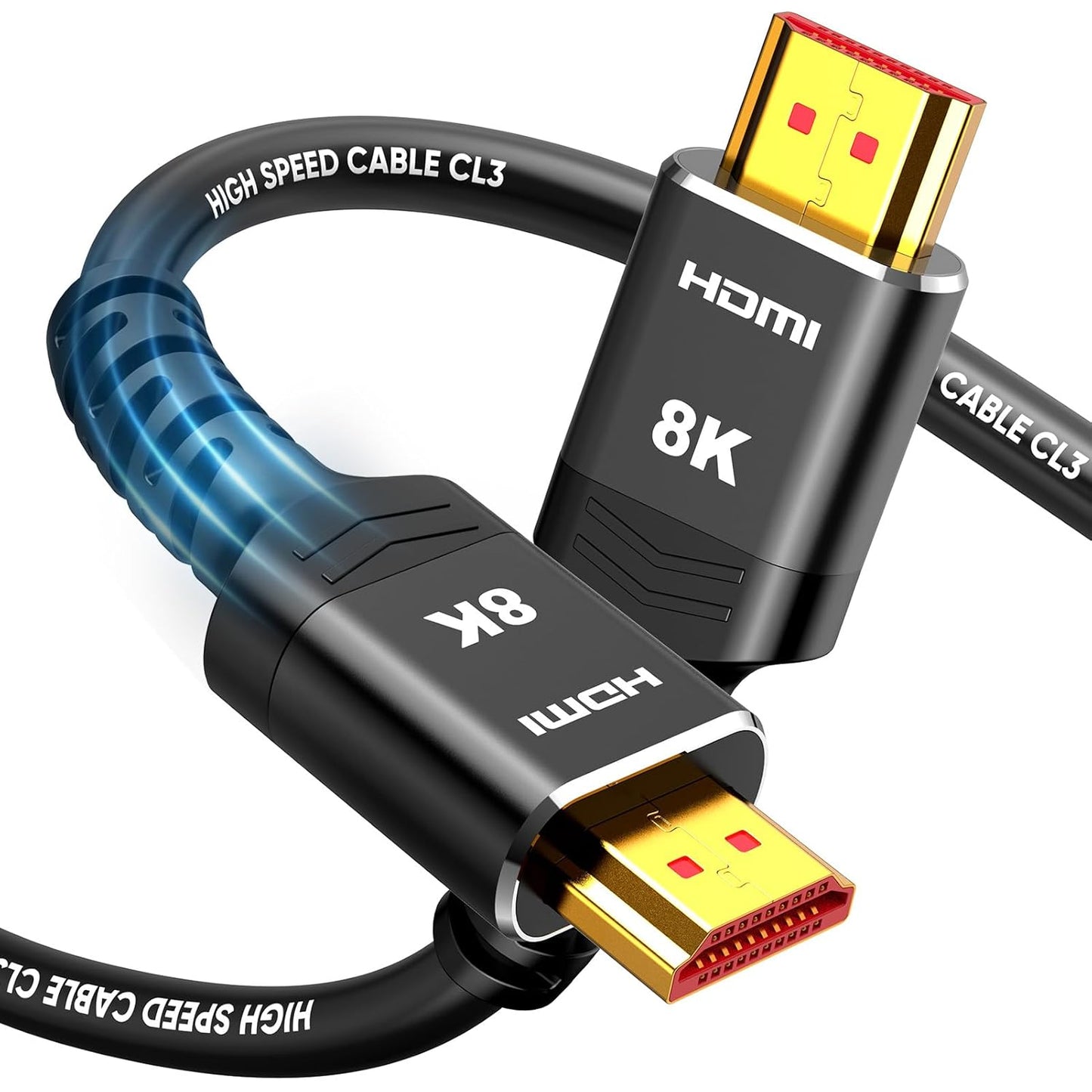 10K 8K 5FT, 4K@120Hz 144Hz 2.1 48Gbps, Highwings HDMI Cable HDMI Cord Ultra High Speed Durable, Flexible, for Gaming