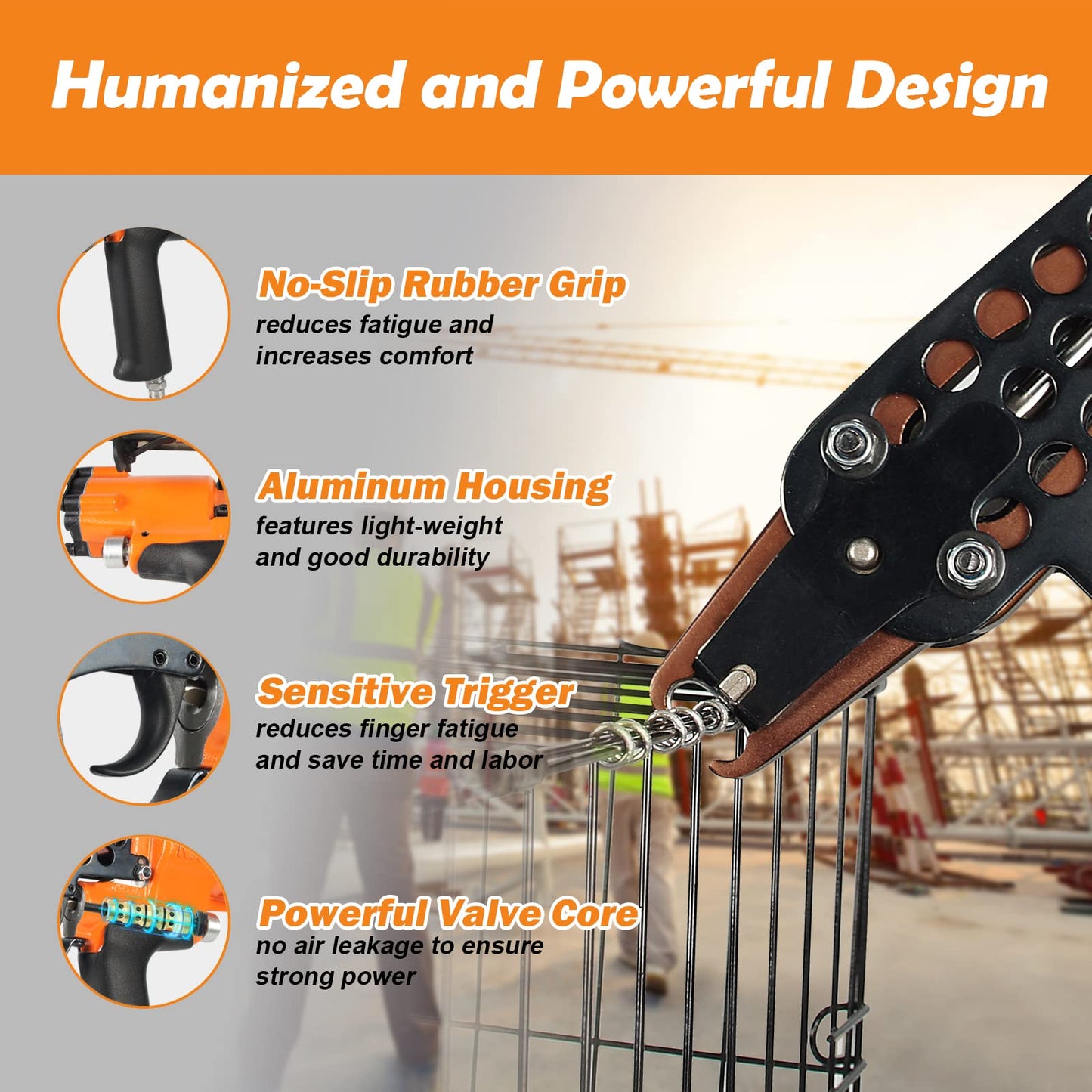 Bundle of K-SC7E Hog Ring Gun and 1,000 Stainless Steel Staples