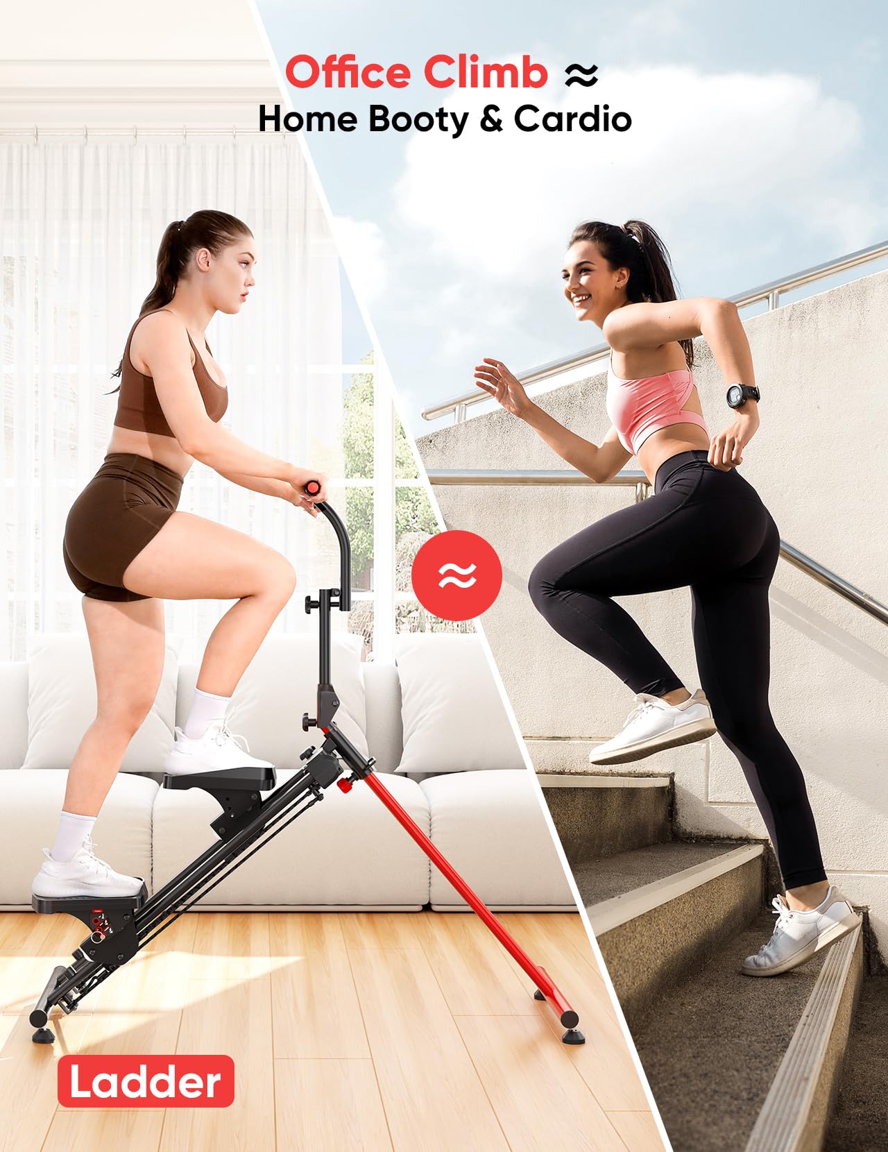 YOLEO Adjustable Resistance Stair Steppers for Exercise at Home, Folding Cardio Stairmaster with 3 Workout Modes & Oversized Pedal,90% Pre-Assembled Stair Climber with Handlebar for Full Body Workout