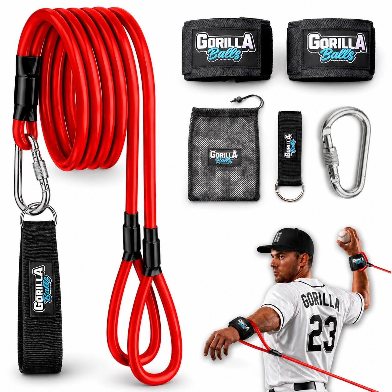 Premium Resistance Bands for Pitchers – Baseball Training Equipment & Fitness Accessories – Adjustable Arm Bands & Stretching Bands for Baseball & Softball Training & Speed Agility