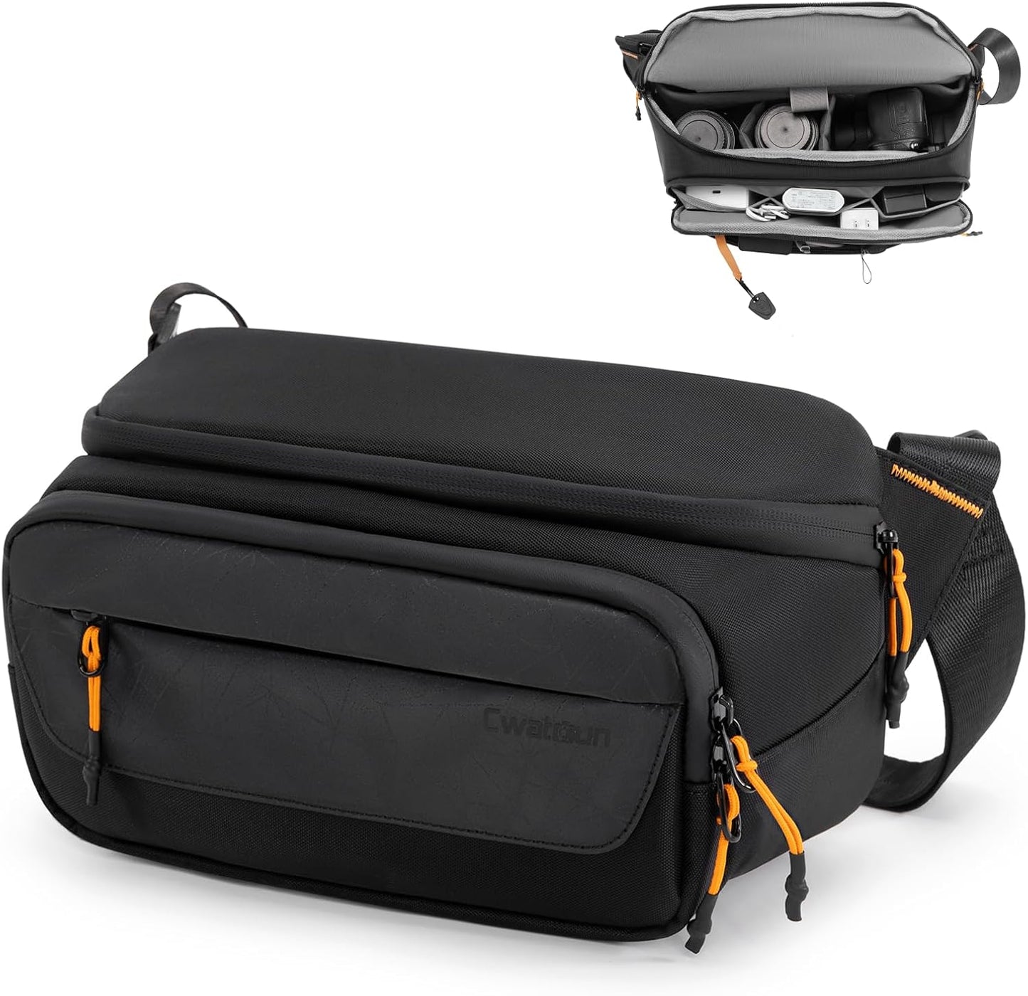 Cwatcun Camera Sling Bag Small, DSLR Compact Camera Shoulder Bag Crossbody, Photography Bag Case Purse for Canon Nikon