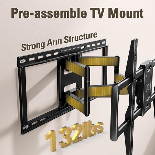 Mounting Dream Full Motion TV Wall Mount - Heavy Duty Bracket for 42-90 Inch TVs | Max VESA 600x400mm, 132LBS Capacity