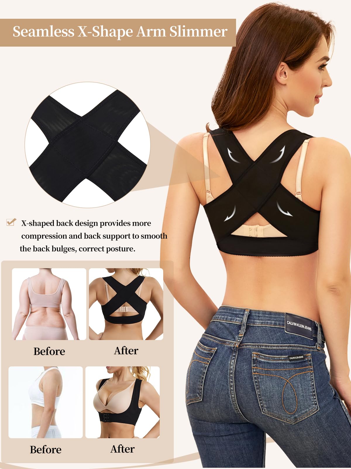 JOYSHAPER Chest Brace Up Women Posture Corrector Back Support Shapewear Breast X Strap Bra Support Shaper Vest Tops