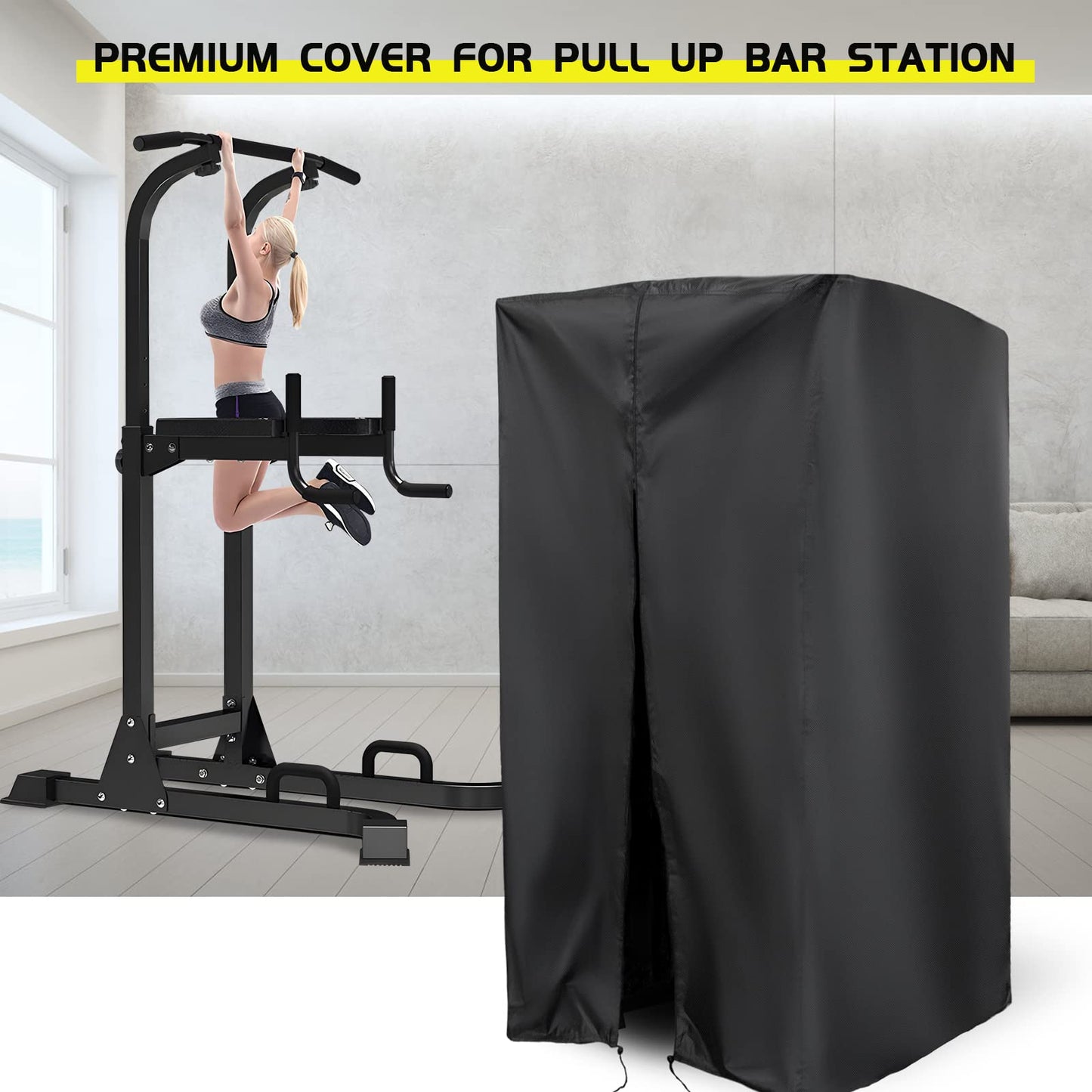 Guisong Protective Cover for Pull Up Bar Station, Waterproof& Dustproof Cover for Power Tower/Pull Up Dip Station-Indoor or Outdoor - 42"L x 40"W x 64"H