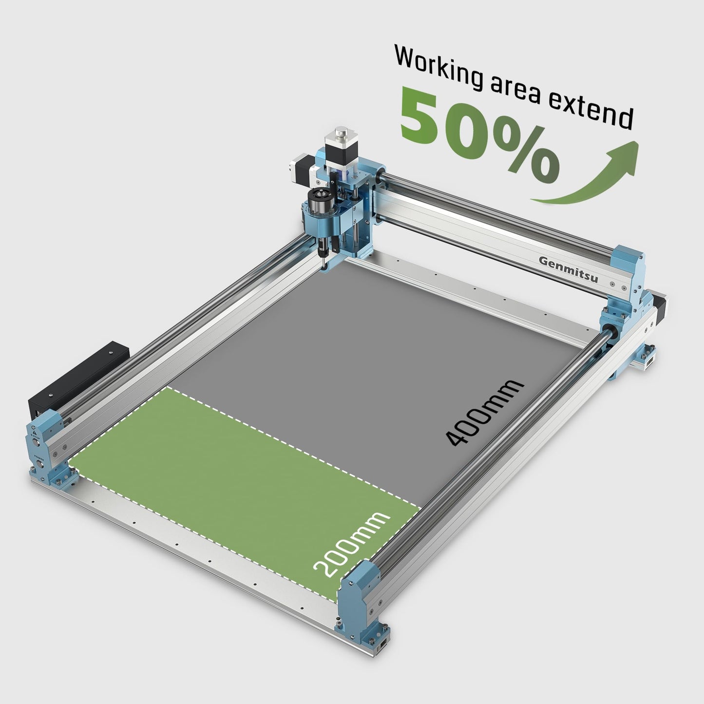 Genmitsu CNC Router Machine 4040-PRO + Y-axis Extension to 4060 Kit + 2pcs Threaded Inserts 2060 MDF Spoilboard