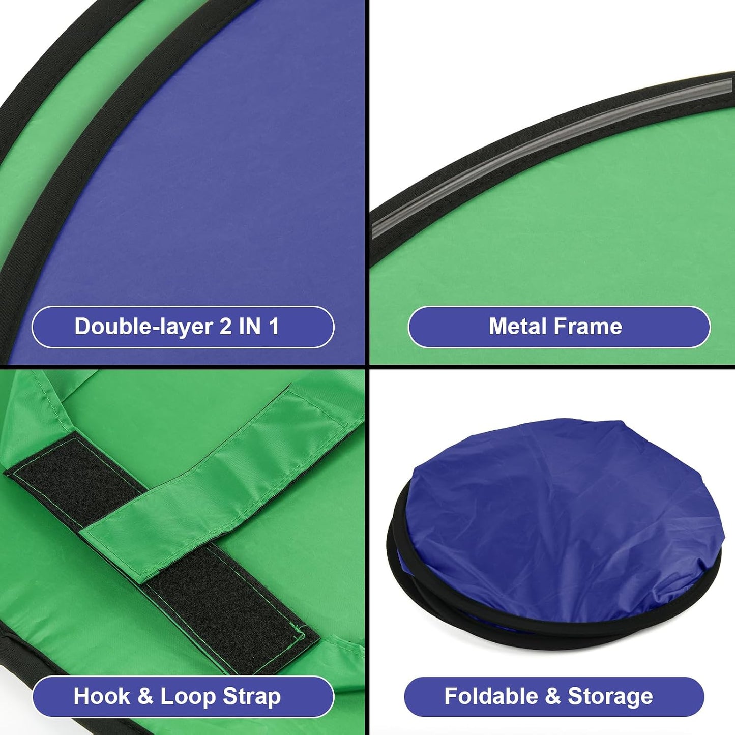 Cosmos 1 43 110 cm Pc Blue Screen Backdrop in / Diameter Foldable Portable Photography Background Green Screen Chroma