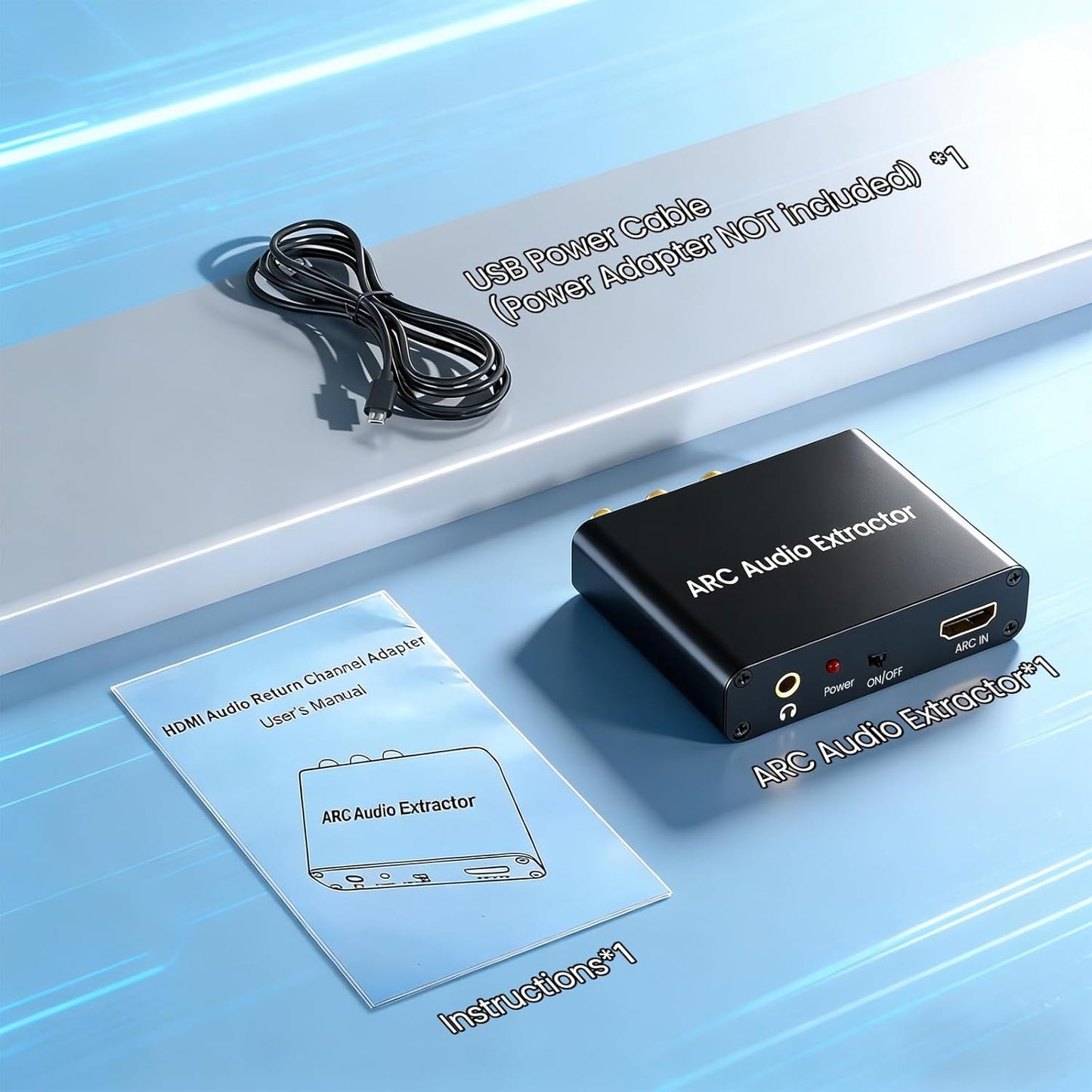192KHz 3.5mm AMANKA HDMI ARC Audio Extractor with Digital Optical TOSLINK SPDIF Coaxial, HDMI ARC to RCA Audio