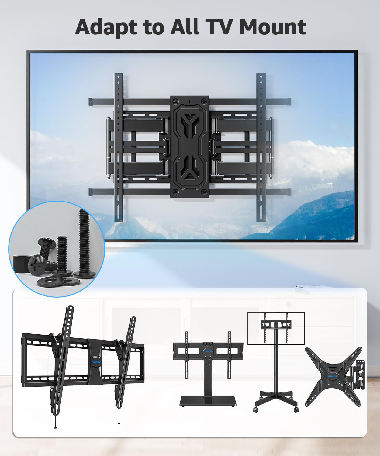 MOUNTUP M4 M6 M8 4K MU9041 Universal TV Mounting Hardware Screw Kit with Box - Screws, Spacers & Washers for Most LED