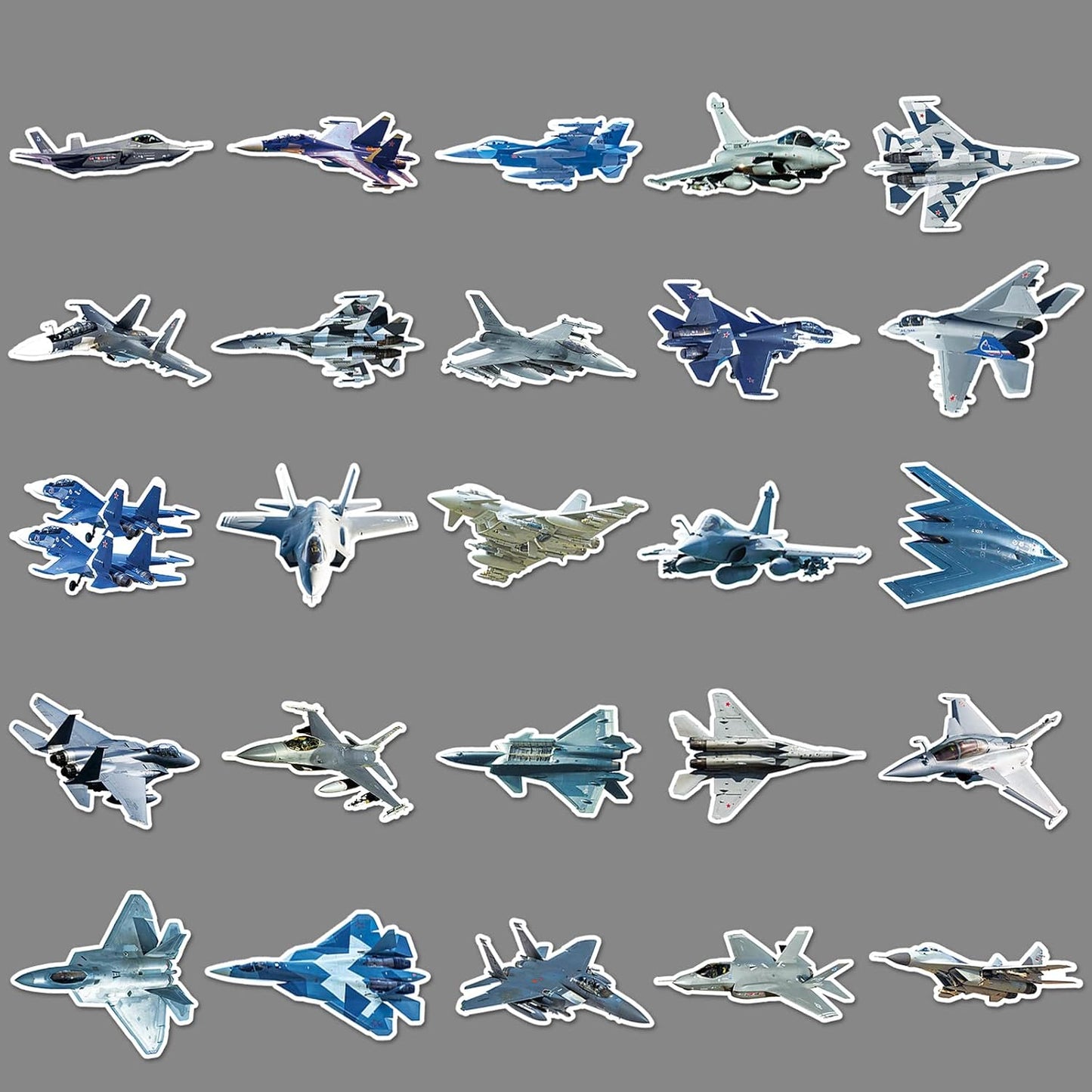 LYLSDSB 50Pcs Fighter Jet Plane Stickers - Vinyl Waterproof for Laptops, Bikes, Cars & More