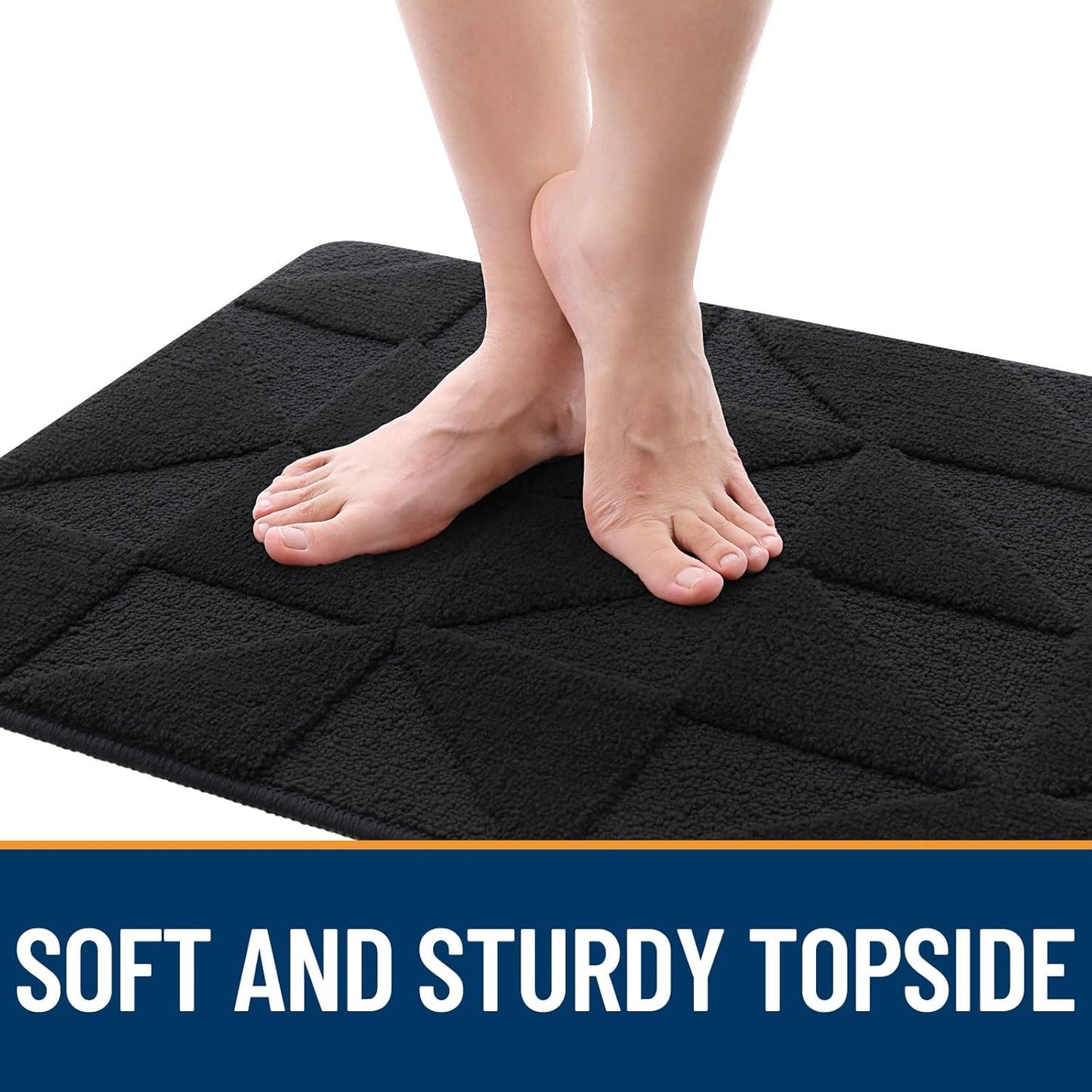 OLANLY Indoor Door Mat - Non-Slip, Absorbent, Washable Entryway Mat | Low-Profile Design (32x20 inches, Black)