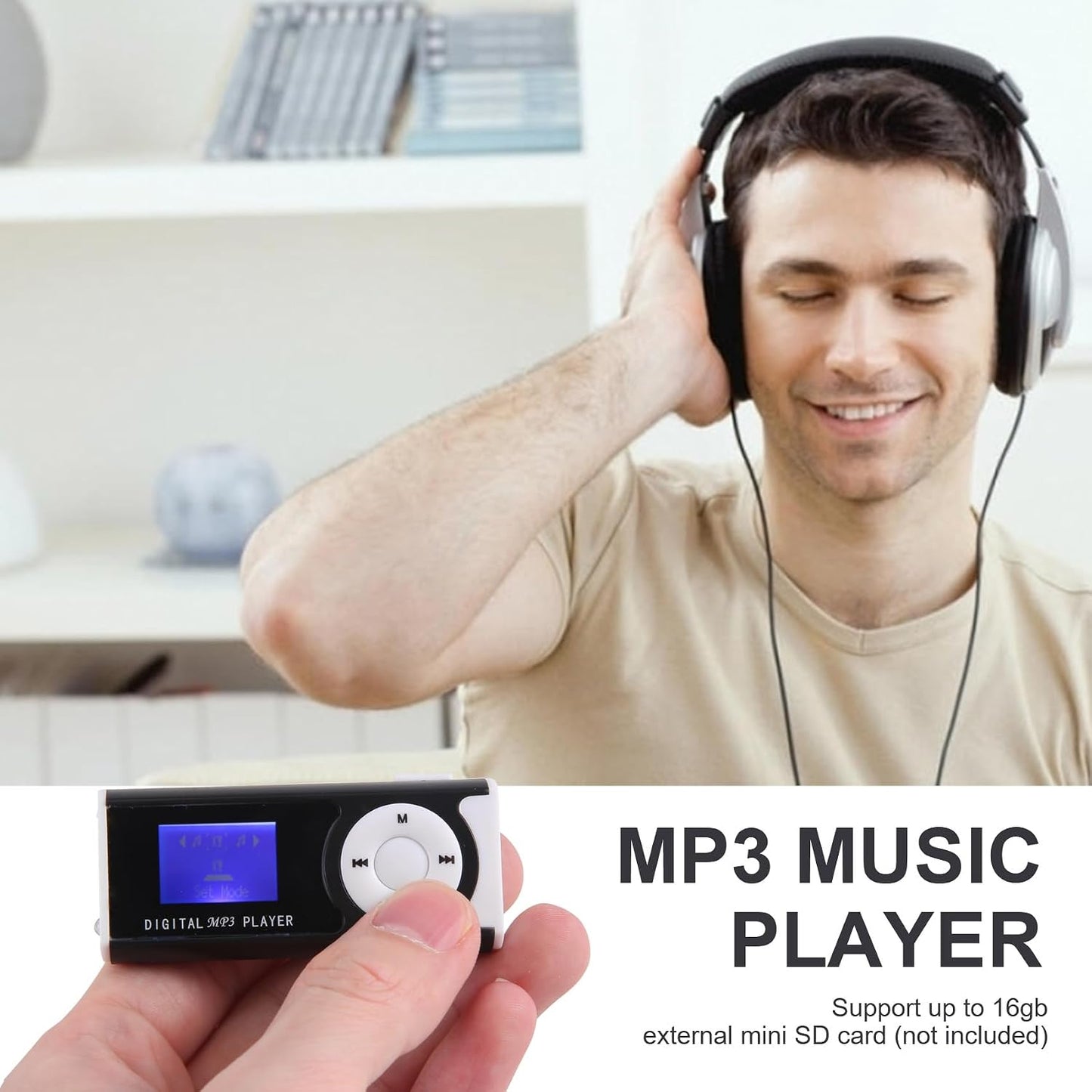 Lizusidtsy MP3 16GB 079825 Mini USB Clip Player Player LCD Screen Mini SD TF Card