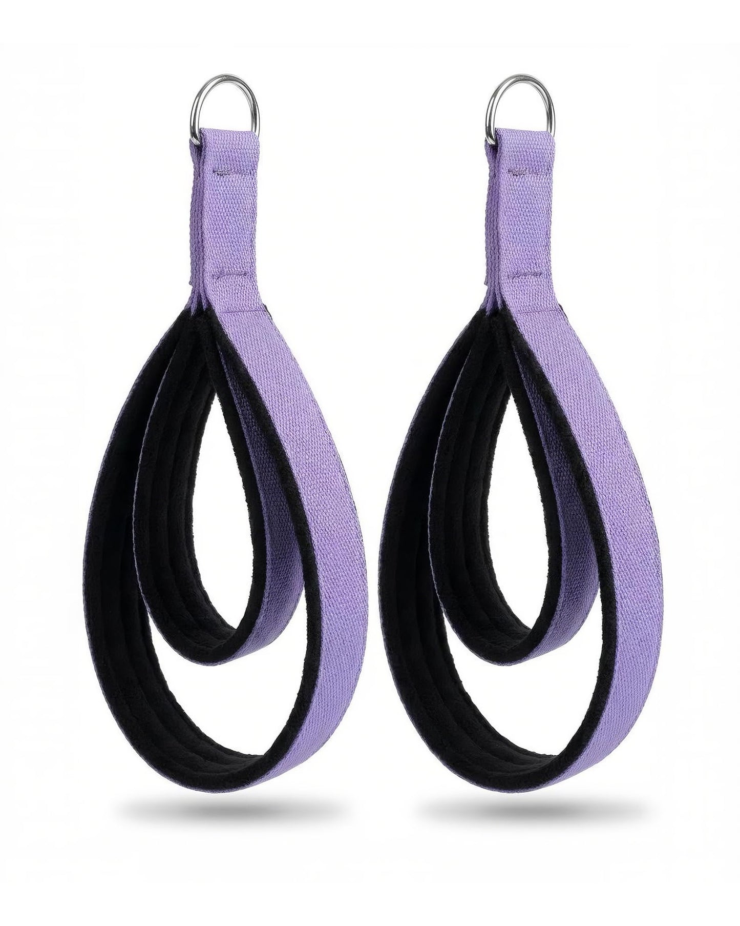 Wonderful Day 2PCS Pilates Straps for Reformer, Comfortable Enhanced Thickness, Fitness D-Ring Double Loop Exercise Straps for Home Gym Workout (Purple)