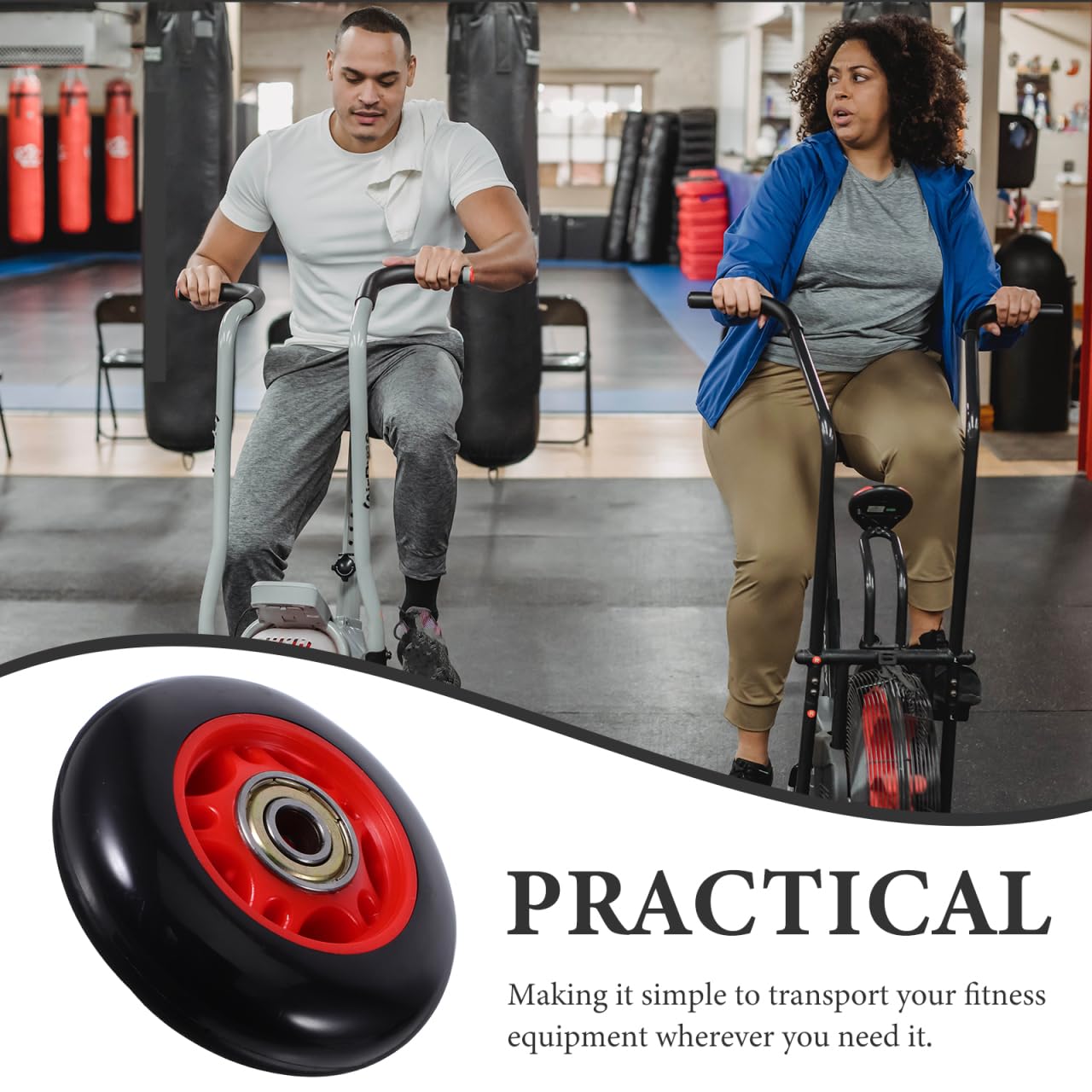 HONITANO 4Pcs Fitness Roller Wheels for Gym Equipment Plastic Pulley Replacement for Treadmills Stationary Bikes Smooth Swivel Exercise Rollers for Home Workout Machines